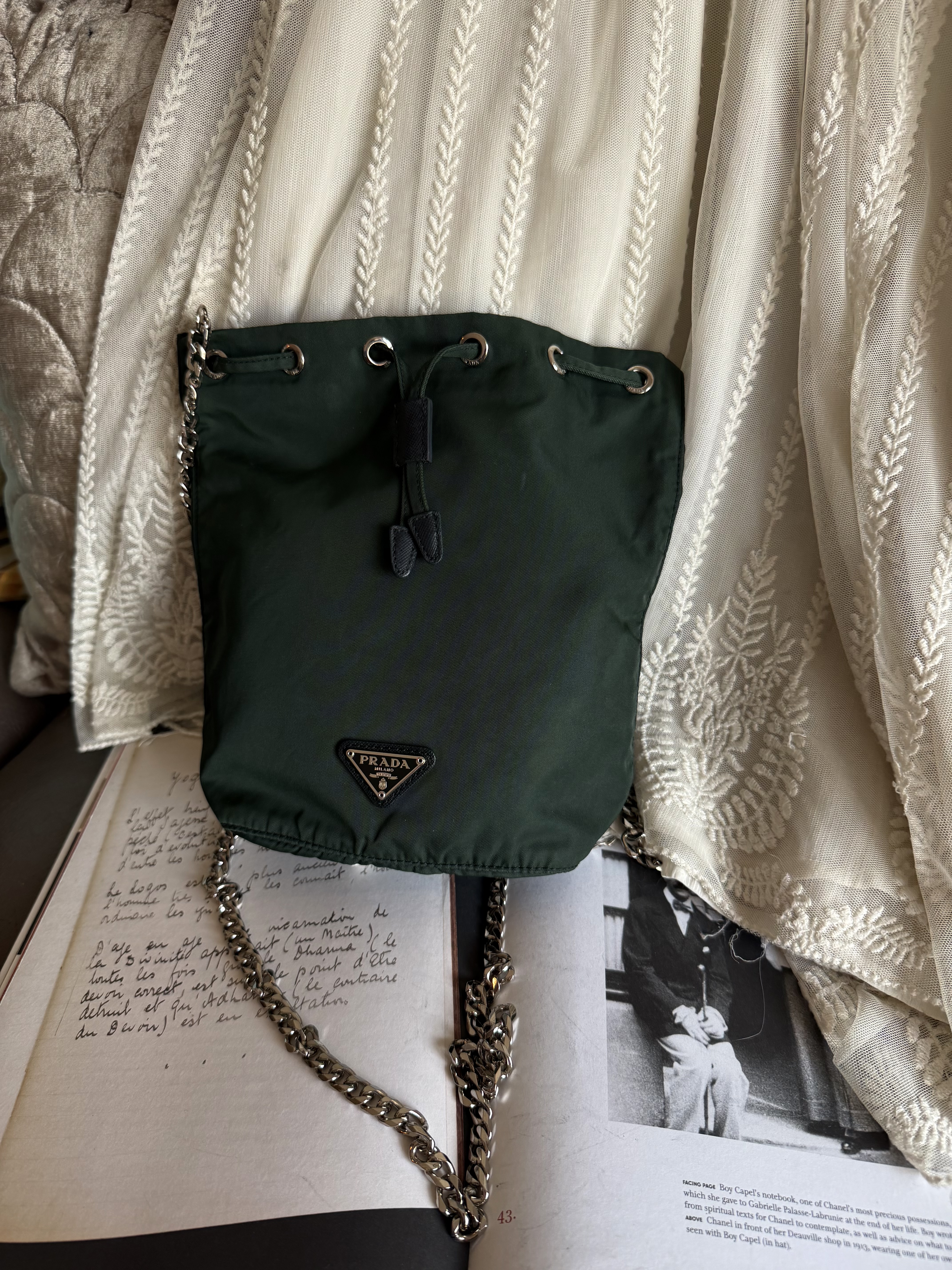 Prada green Bucket bag