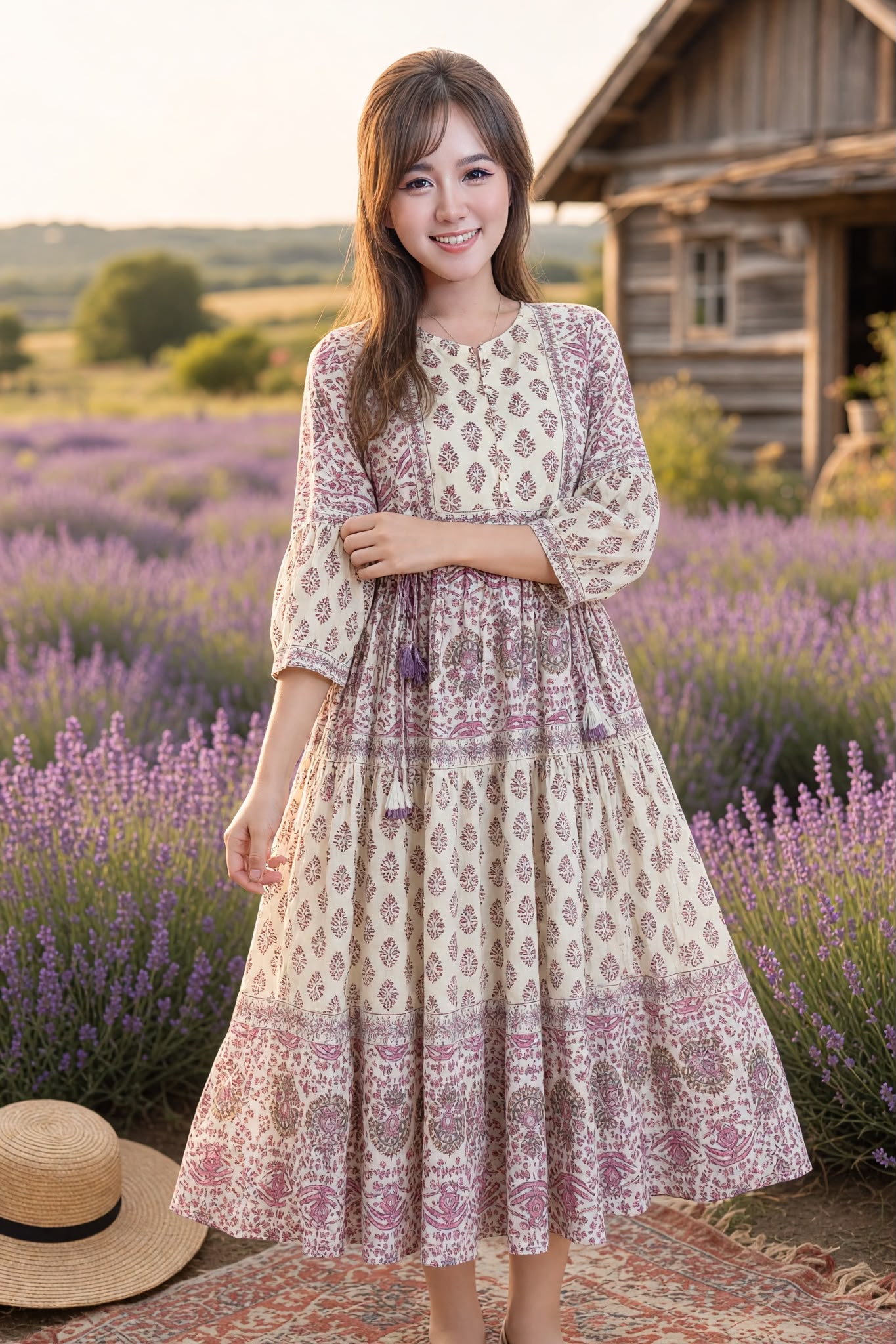 3310 Lavender Beige Floral 4-Rope OP 48"