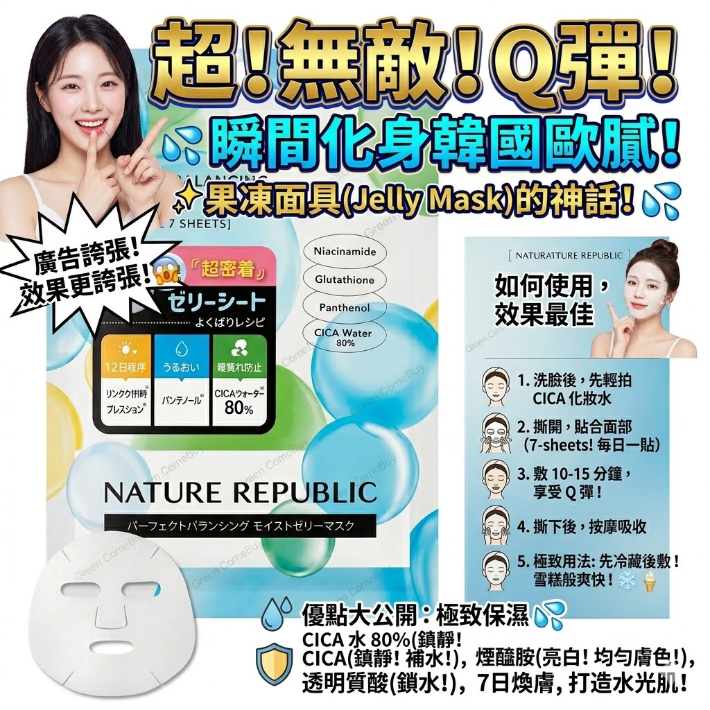NATURE REPUBLIC -  高濃度煙酰胺積雪草泛醇面膜