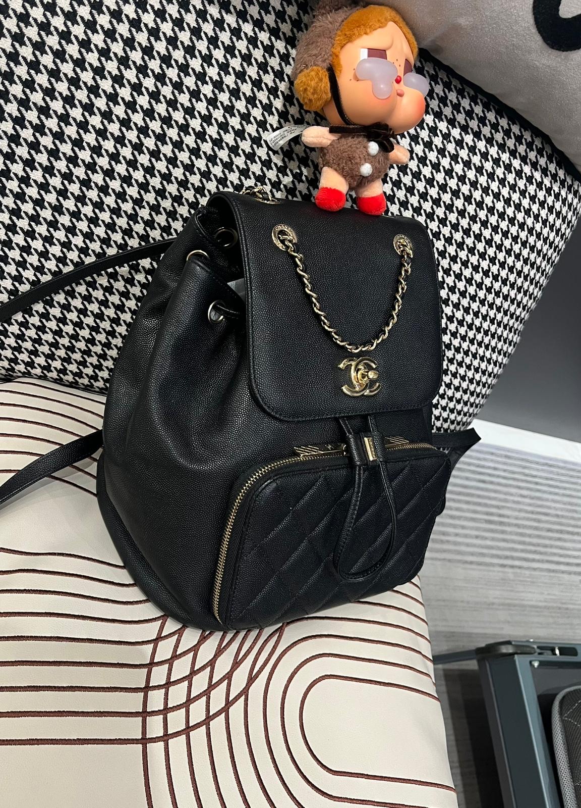 Chanel Business affinity backpack 黑色荔枝牛皮 100%Authentic, 95%New ✅24Card✅Dust bag