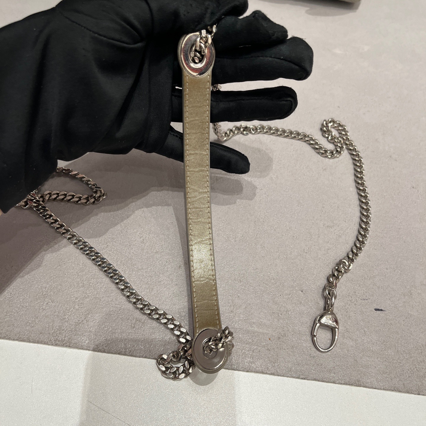 【預訂貨品】Lady dior三格珠光灰銀扣戴妃包