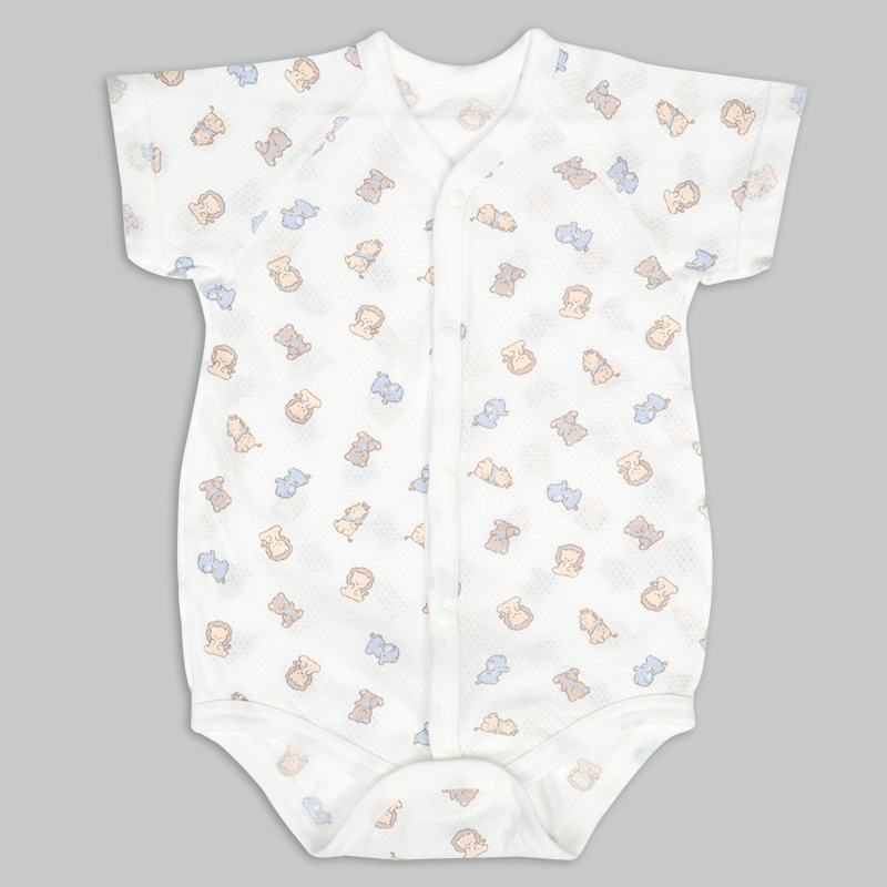 🇯🇵預訂 日本直送🇯🇵動物印花純棉網眼前開式短袖背心包屁衣兩件套