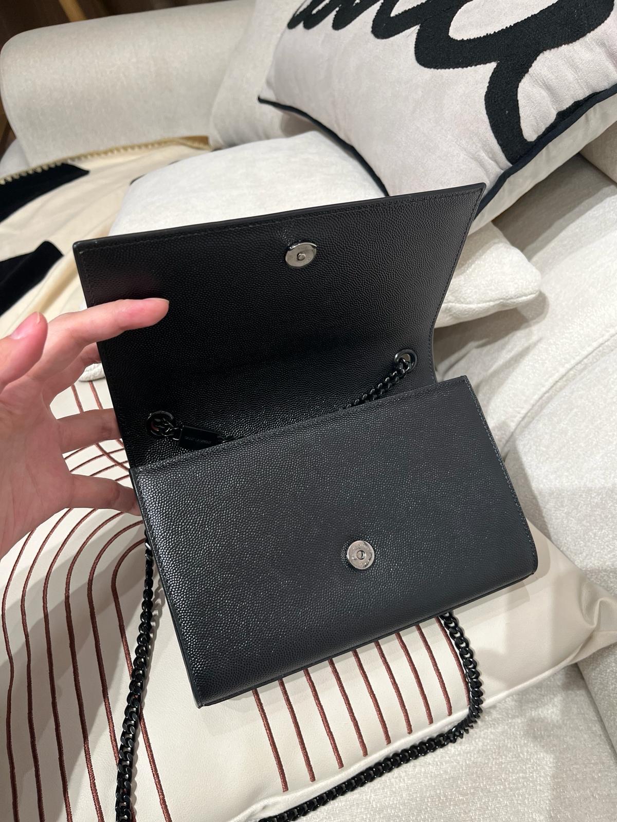 SAINT LAURENT Kate small  Black Caviar flap so black 20cm YSL FLAP 100%Authentic, 99%new  ✅Certificate ✅dust bag 