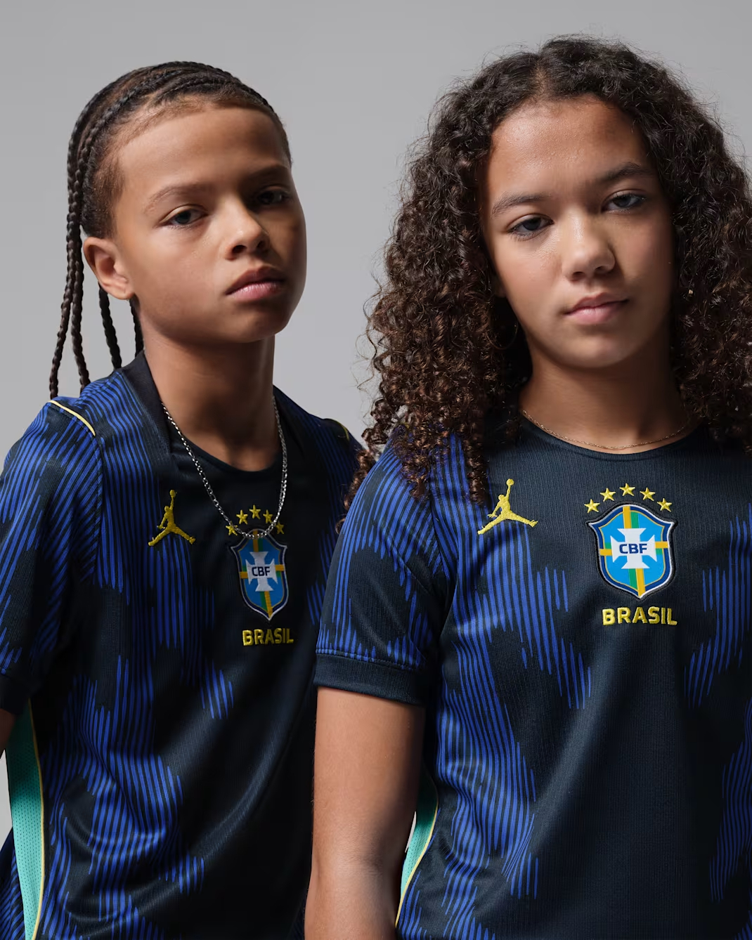 #童裝 Nike x Jordan Brazil 巴西 2026-27 作客童裝球迷版球衣 (可加印字章) IU1080