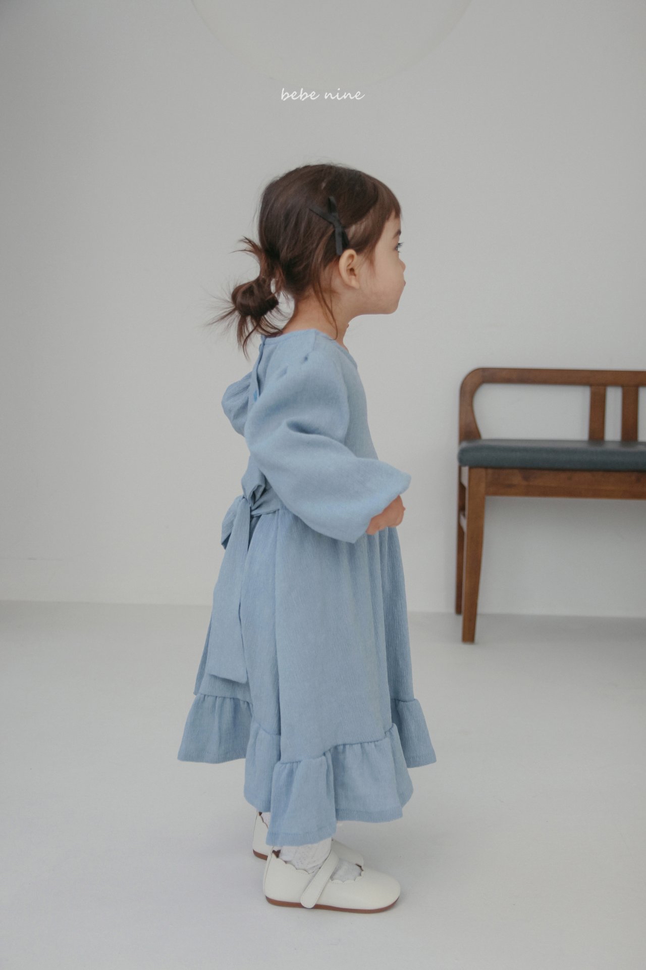 🌸預訂 韓國直送🌸🇰🇷Bebenine兩色後背蝴蝶結綁帶寬鬆長袖連身裙