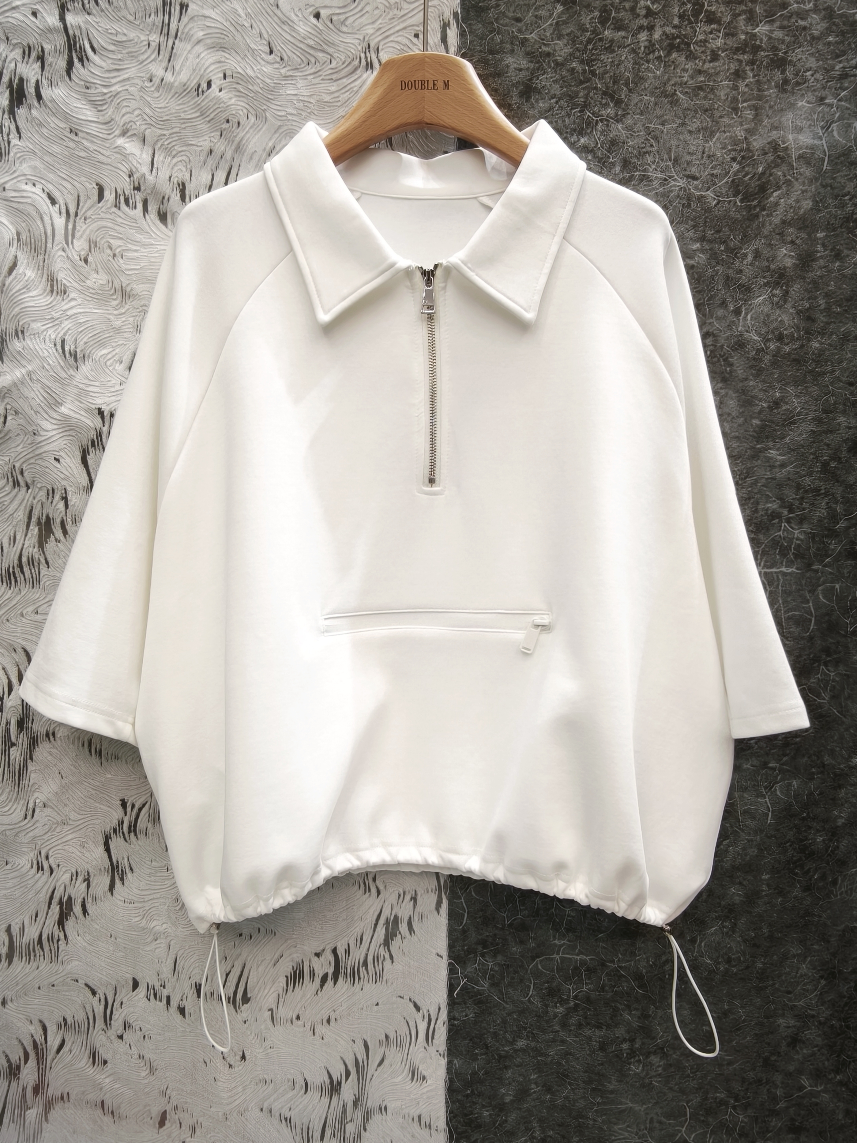 舒適空氣棉反領半開Tee