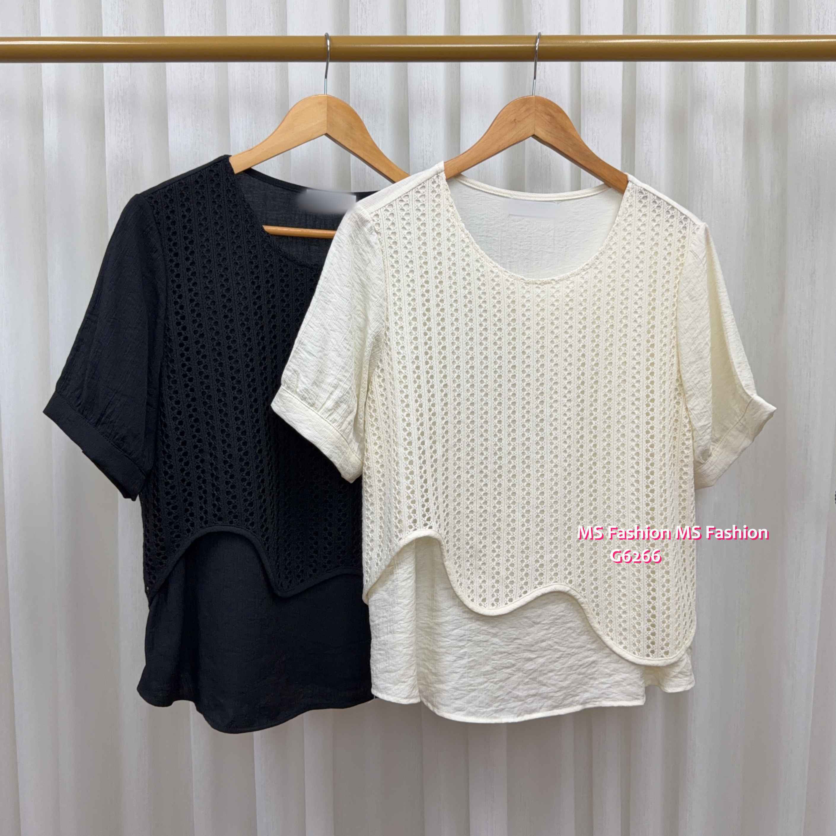 G6266 韓國🇰🇷特色通花拼布top