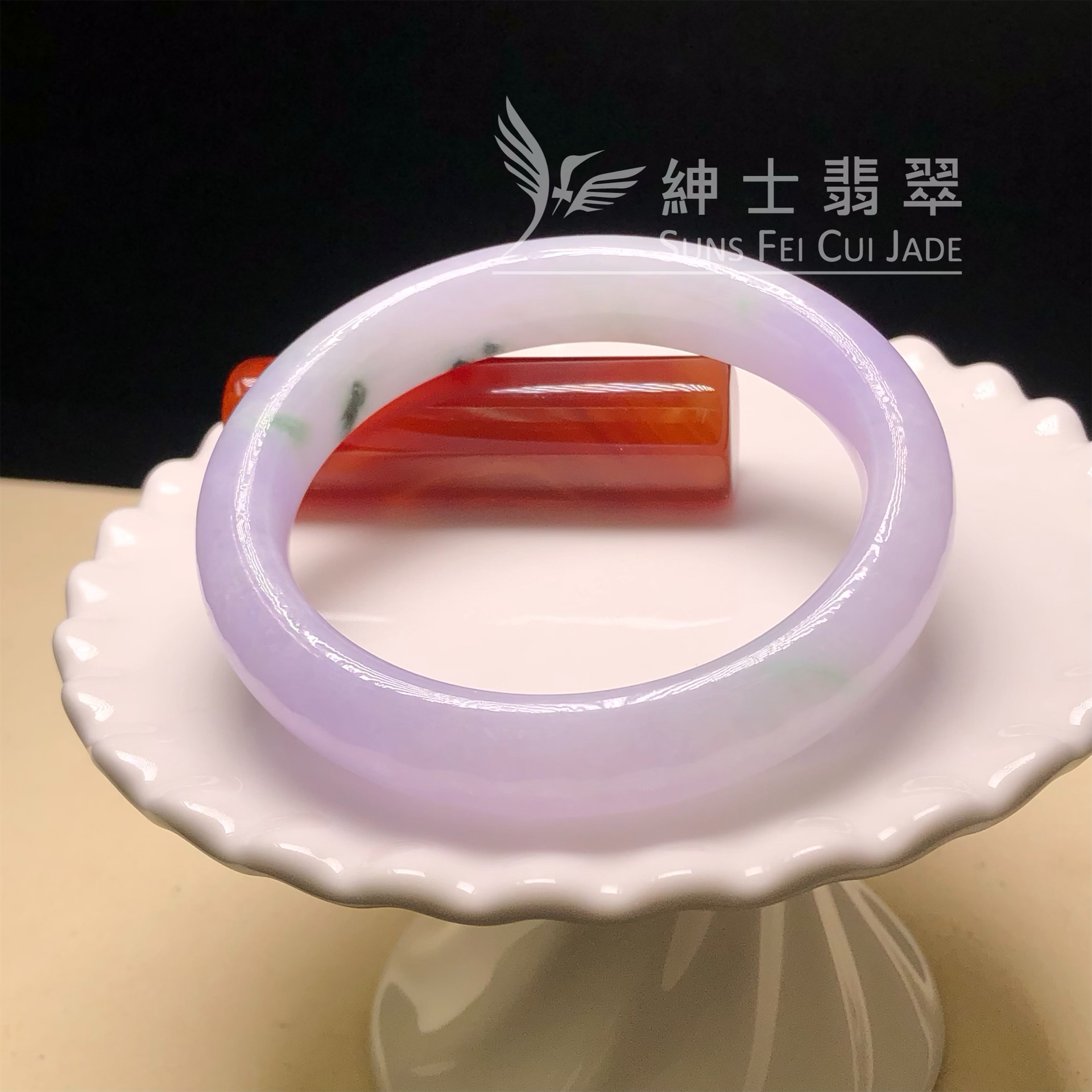 C06372 木那藍紫飄花福鐲56.1mm