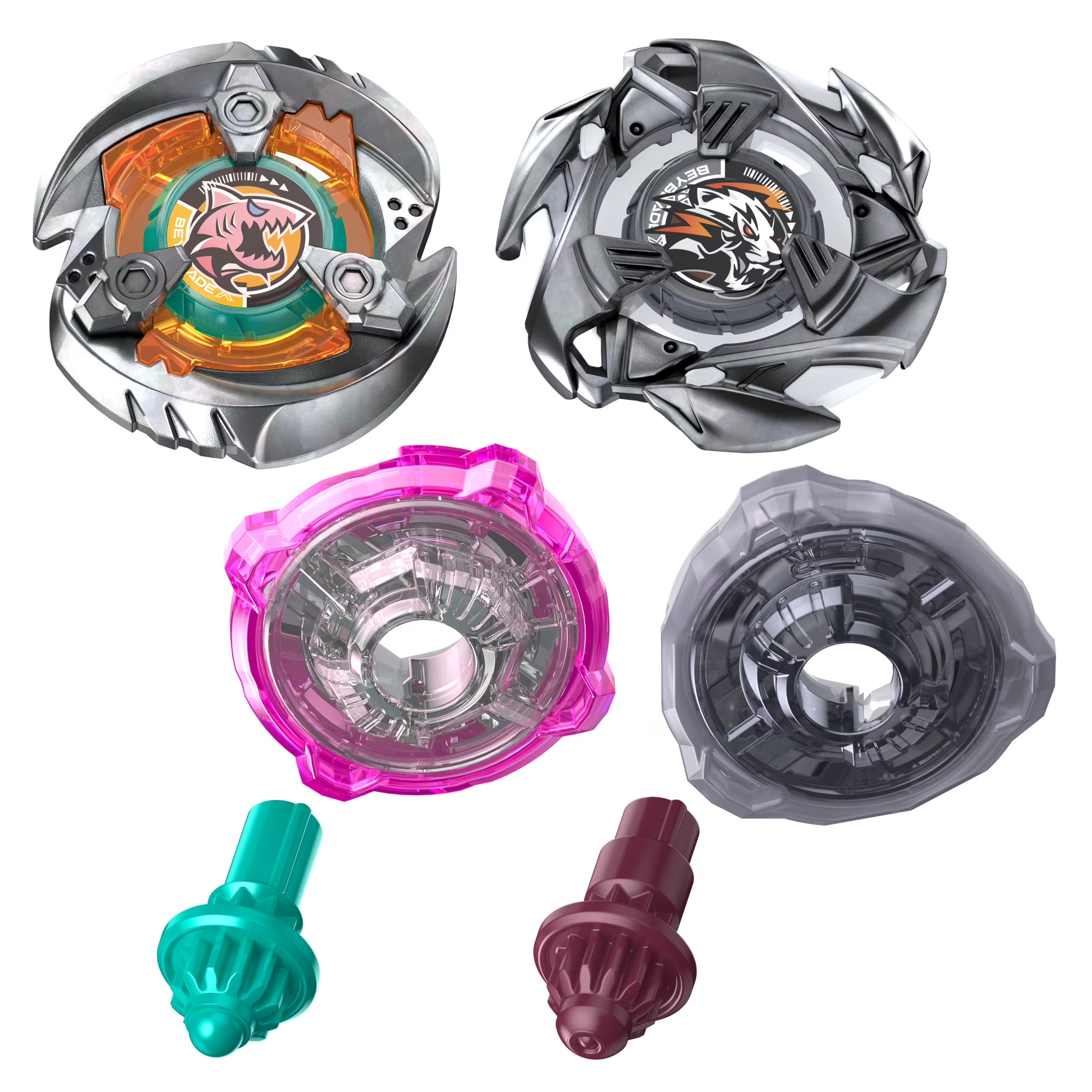 【暴力強攻/魔幻變軌】爆旋陀螺 X 吉爾鯊魚 + 皓戰猛虎 Beyblade X Gill Shark 4-70O & Pearl Tiger 3-60U Dual Pack Set 