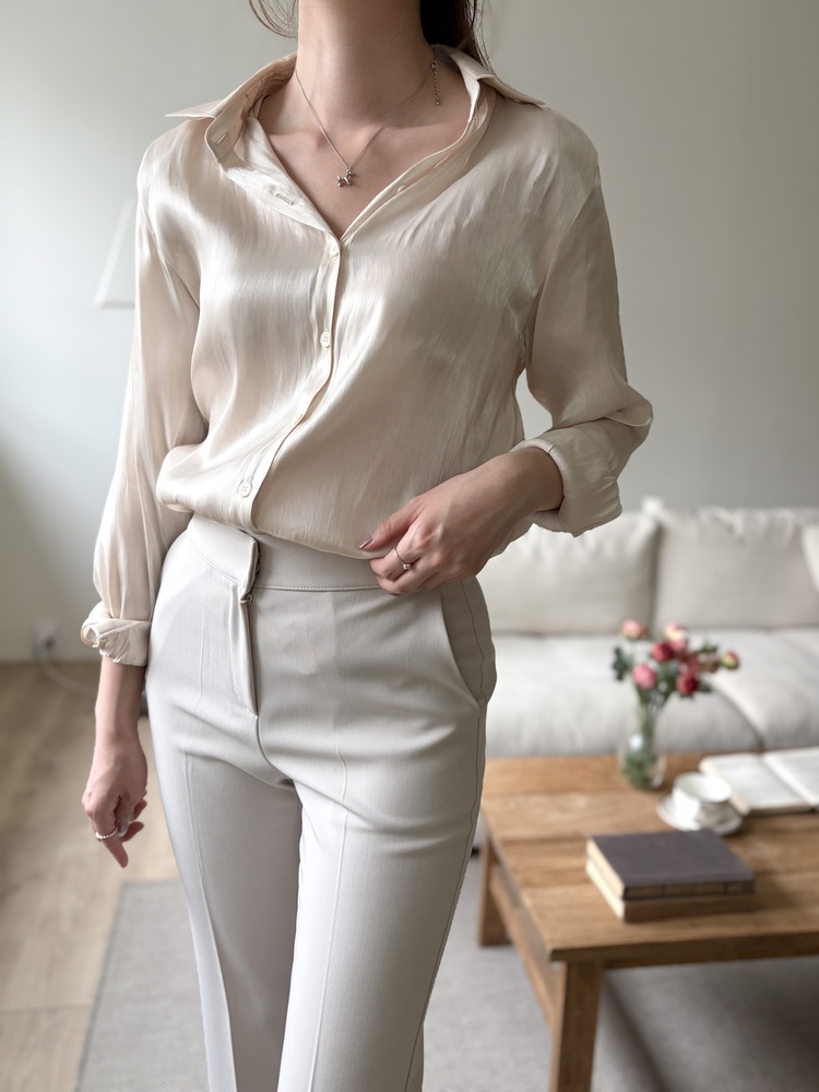 Silken Glow Shirt (Cream)