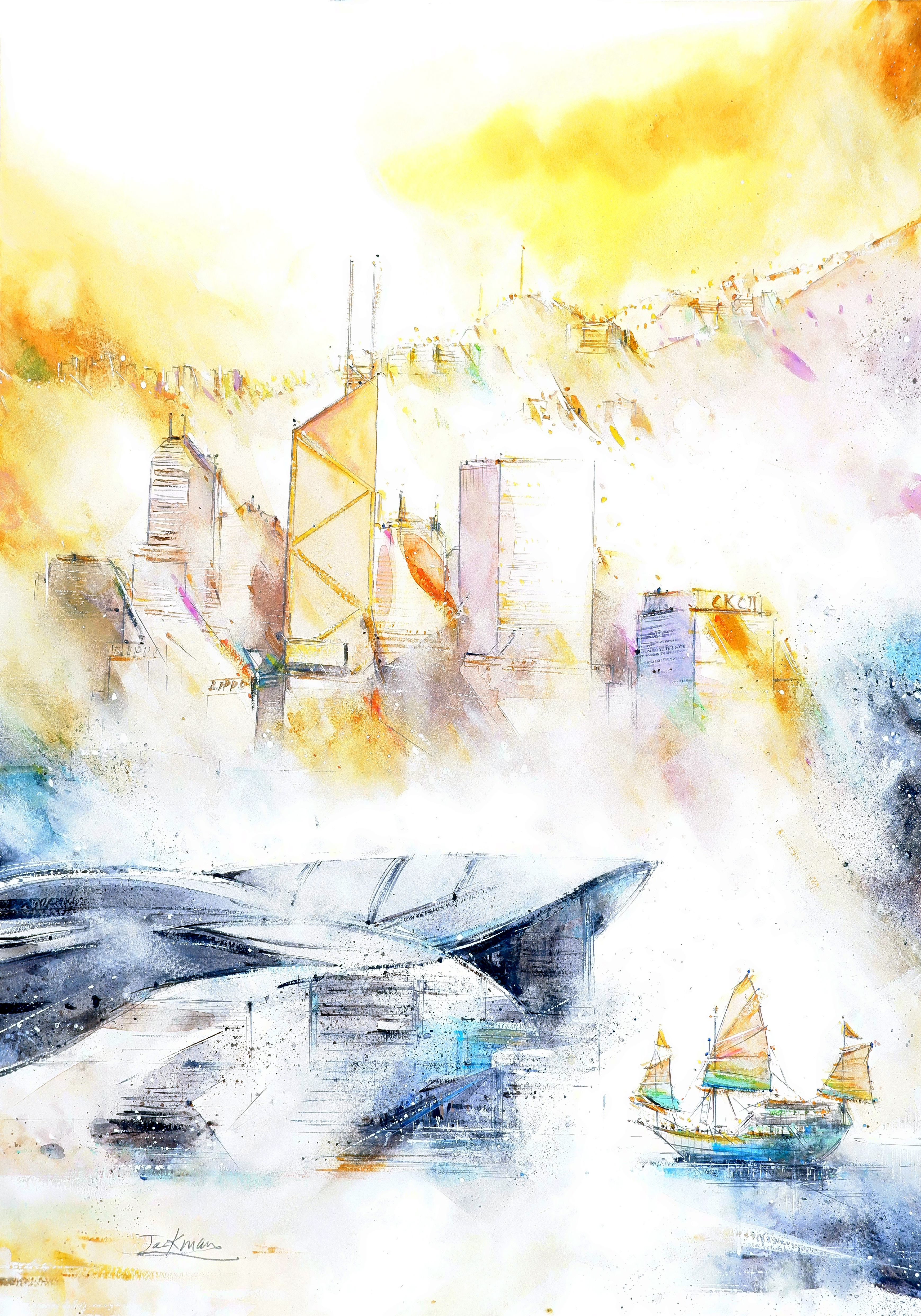 [LIMITED EDITION ART] MAN SIU FAI - ART PRINT Mist-shrouded Victoria Harbour No.2