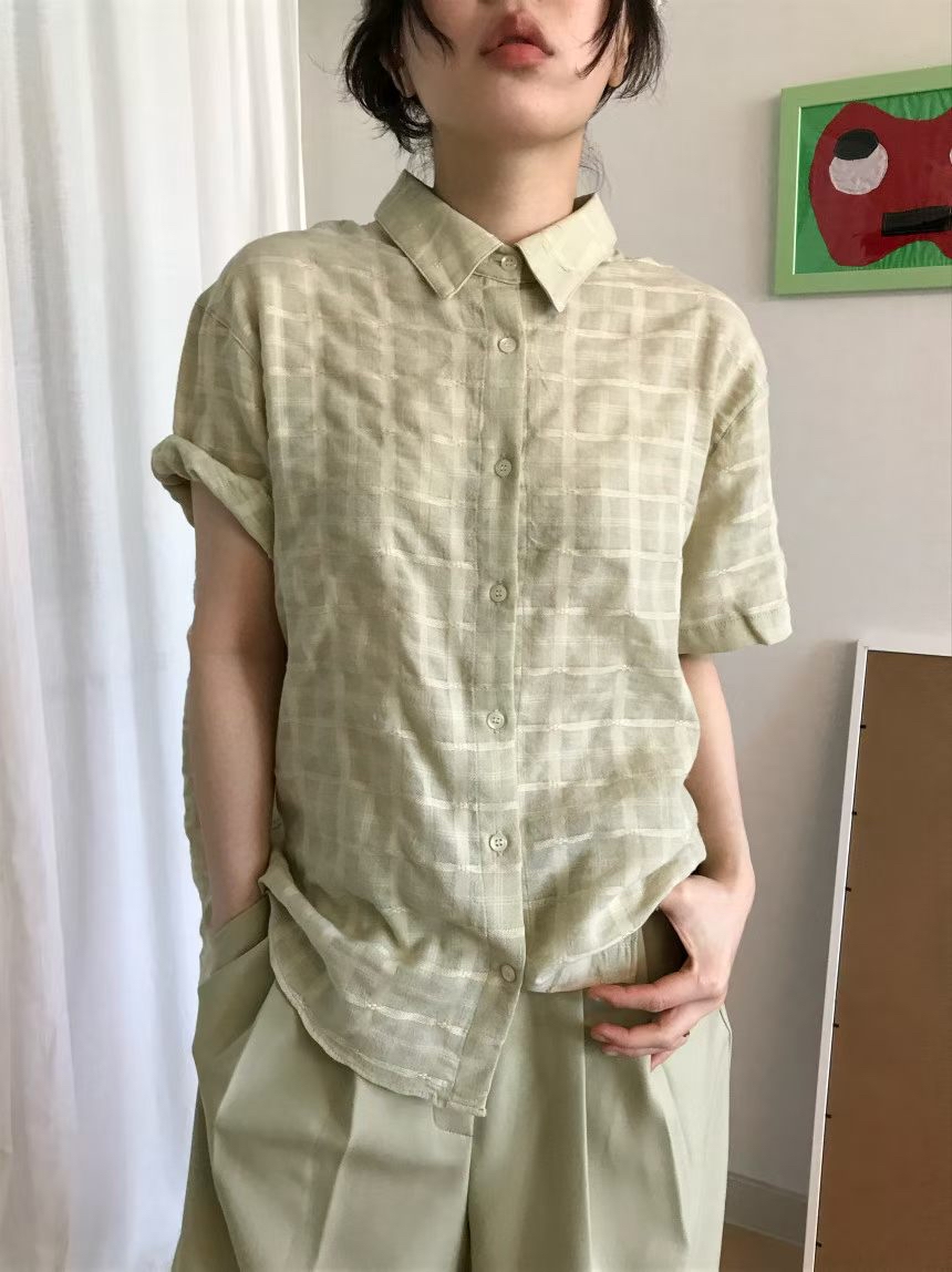 221469 暗紋短袖恤衫