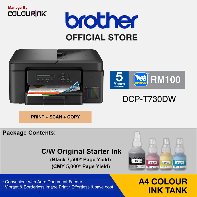 [ 5 YEARS Warranty ] Brother A4 Refill Original Ink Tank Inkjet Printer DCP-T230 DCP-T430W DCP-T530DW DCP-T730DW DCP-T830DW MFC-T930DW