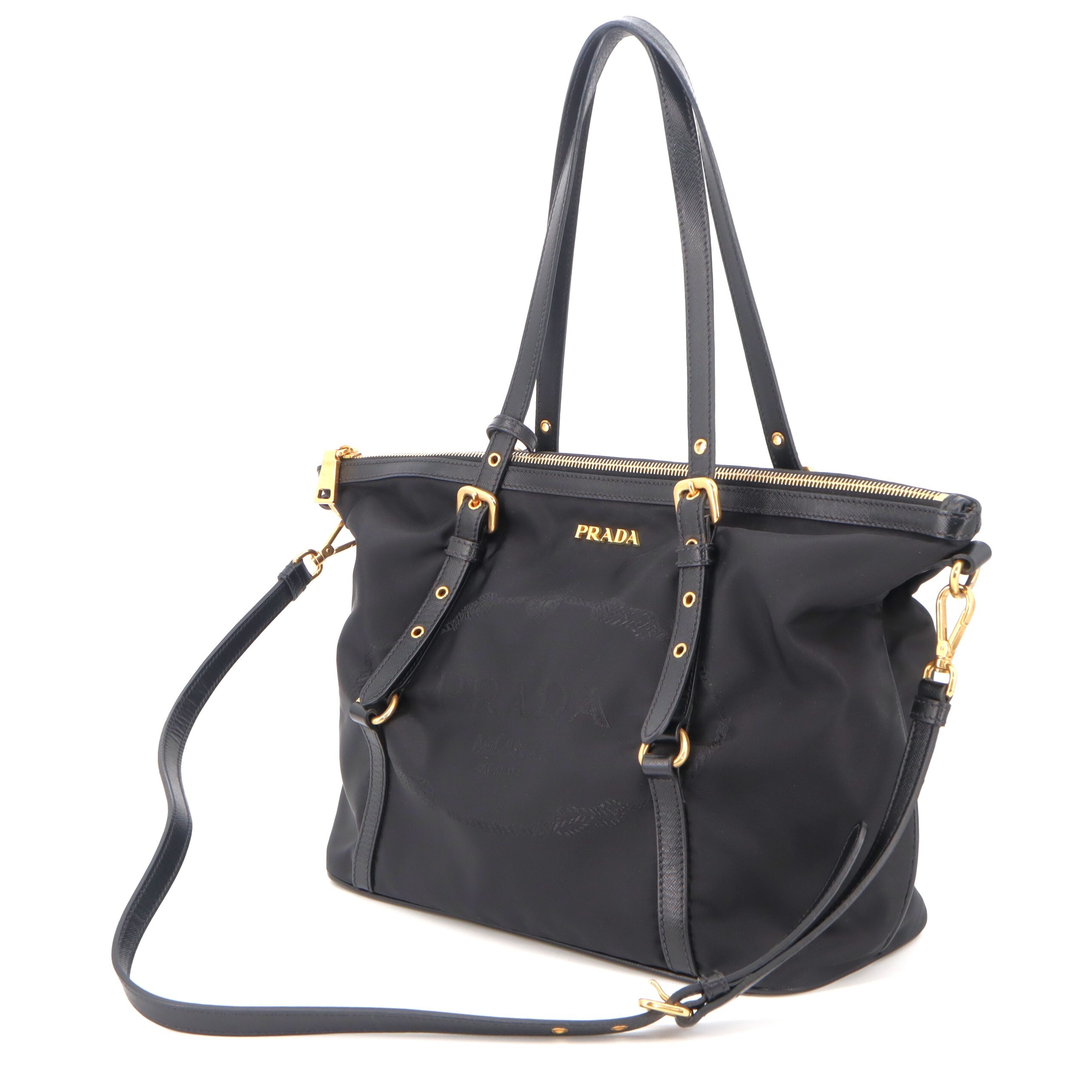 Prada Tessuto Nylon Saffiano 2-way Tote Bag