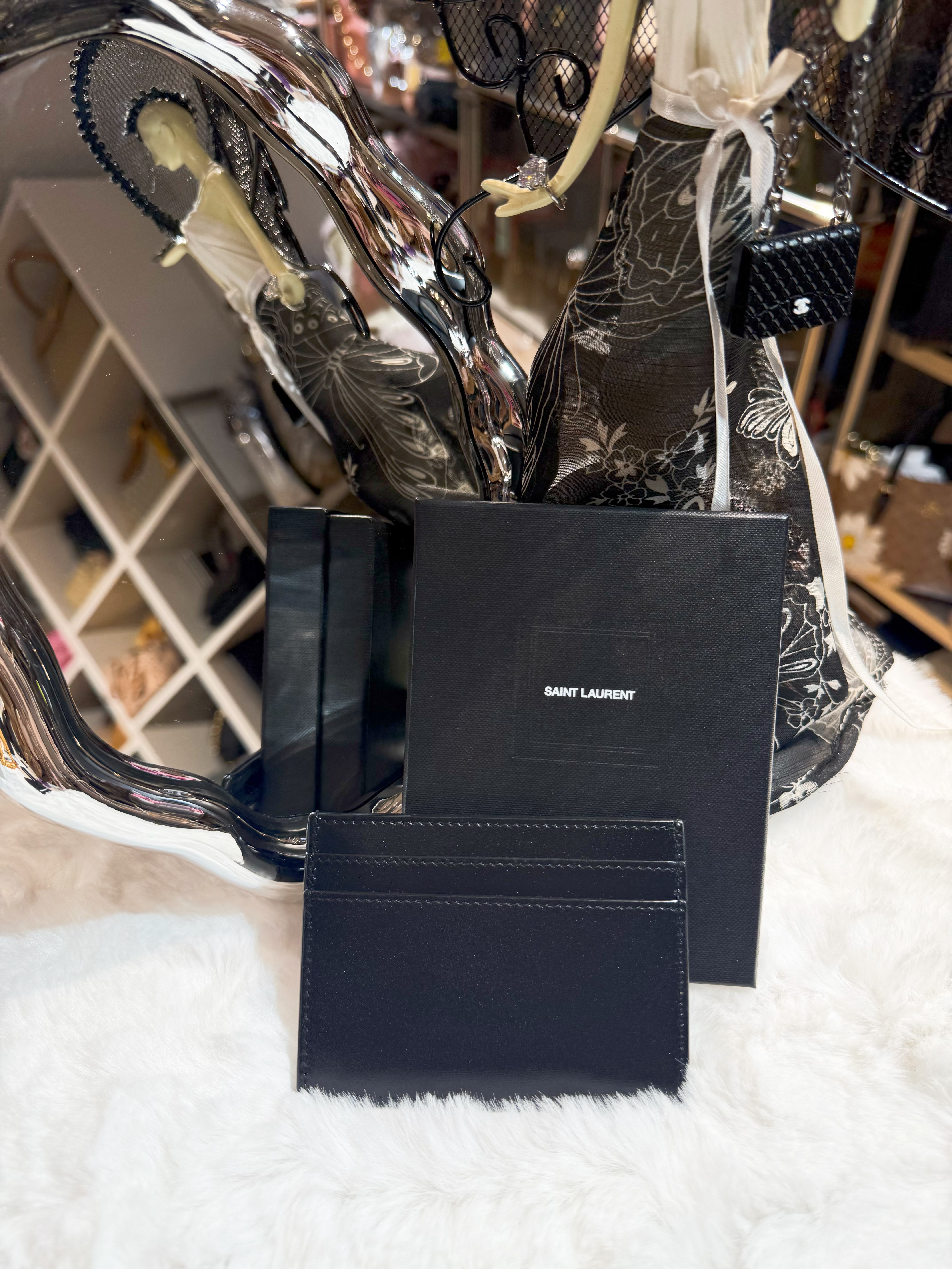 YSL card holder leather/blk/S