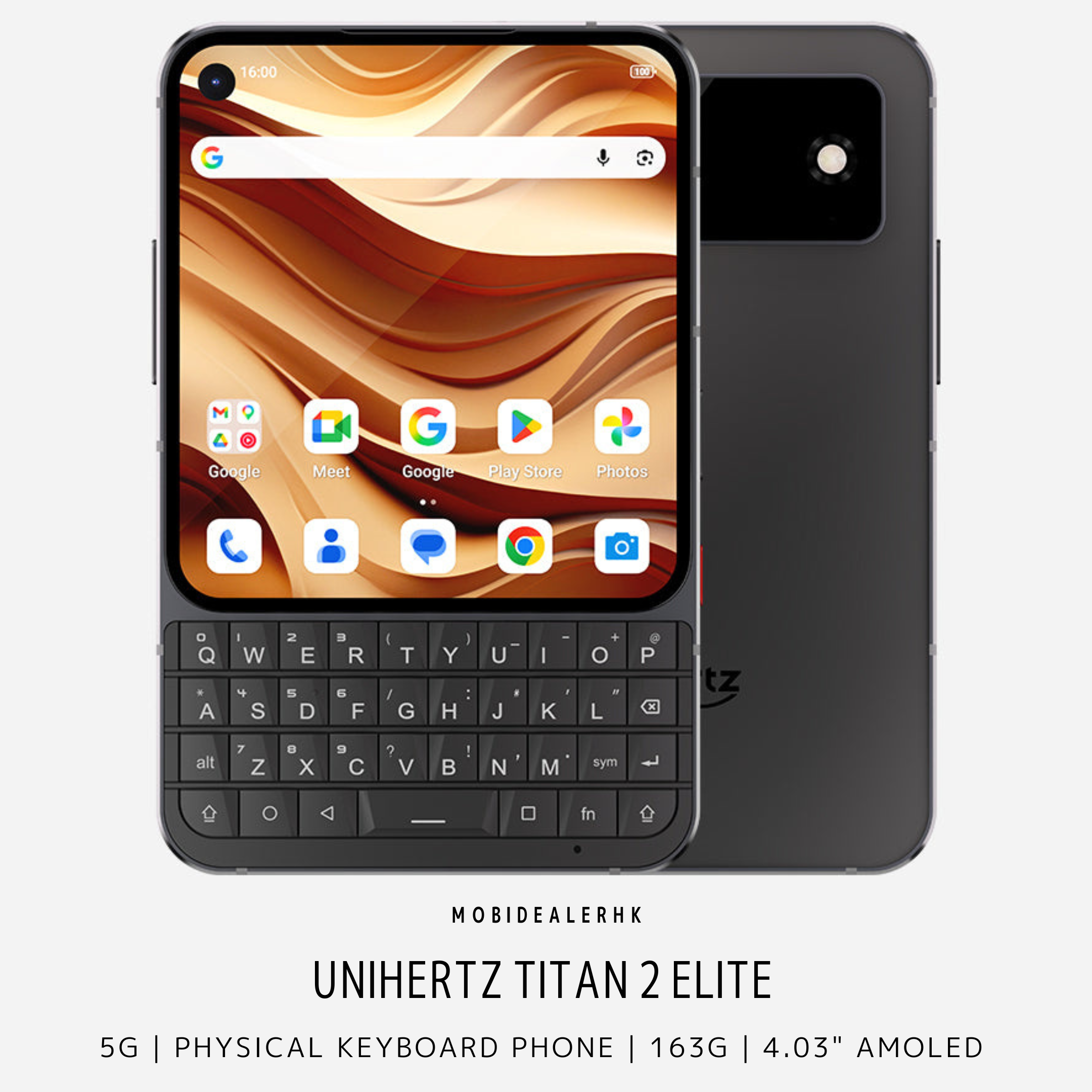 Unihertz Titan 2 Elite | 5G | 智能手機 | 鍵盤手機 | 4.03 吋 120Hz AMOLED 螢幕 | 天璣 7400 | 雙 5000 萬像素鏡頭