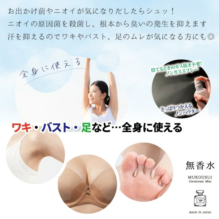 日本 Chezmoi MUKOUSUI 無香水藥用強除臭抑汗噴霧 100ml