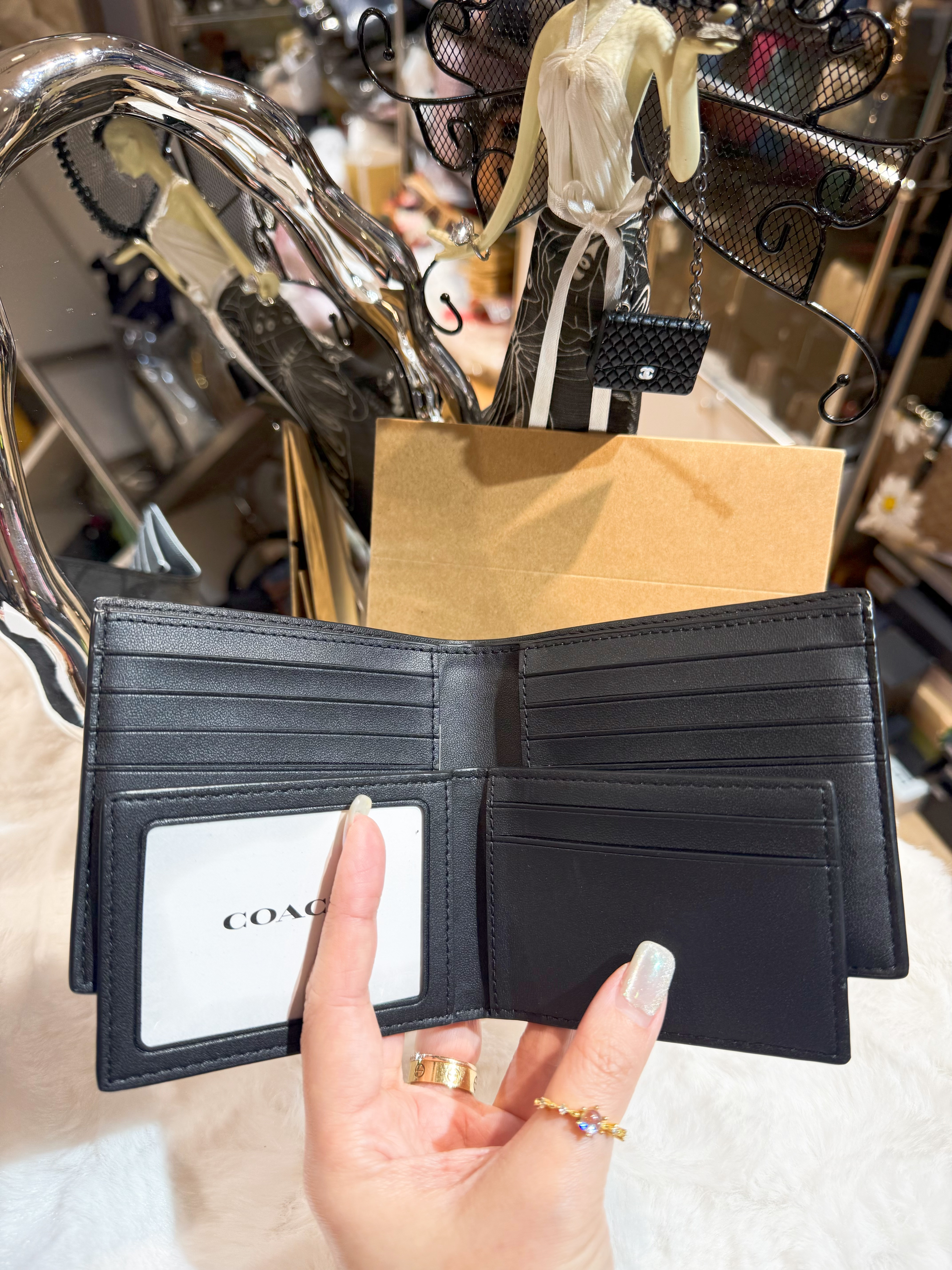 Coach bi fold wallet 1205/blk/m/blue