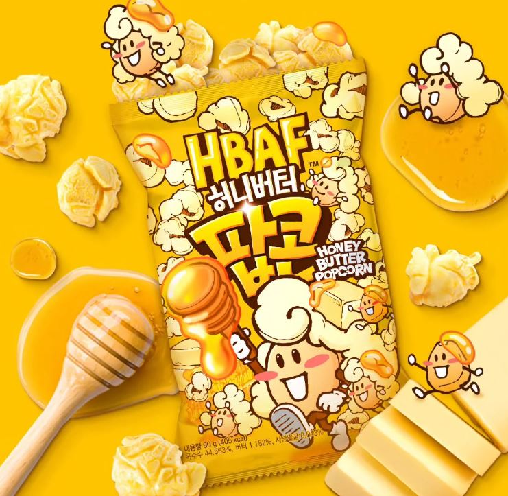 HBAF - 韓國 爆谷 (蜂蜜牛油味-8741) 80g 此日期或之前食用：2027.5.17