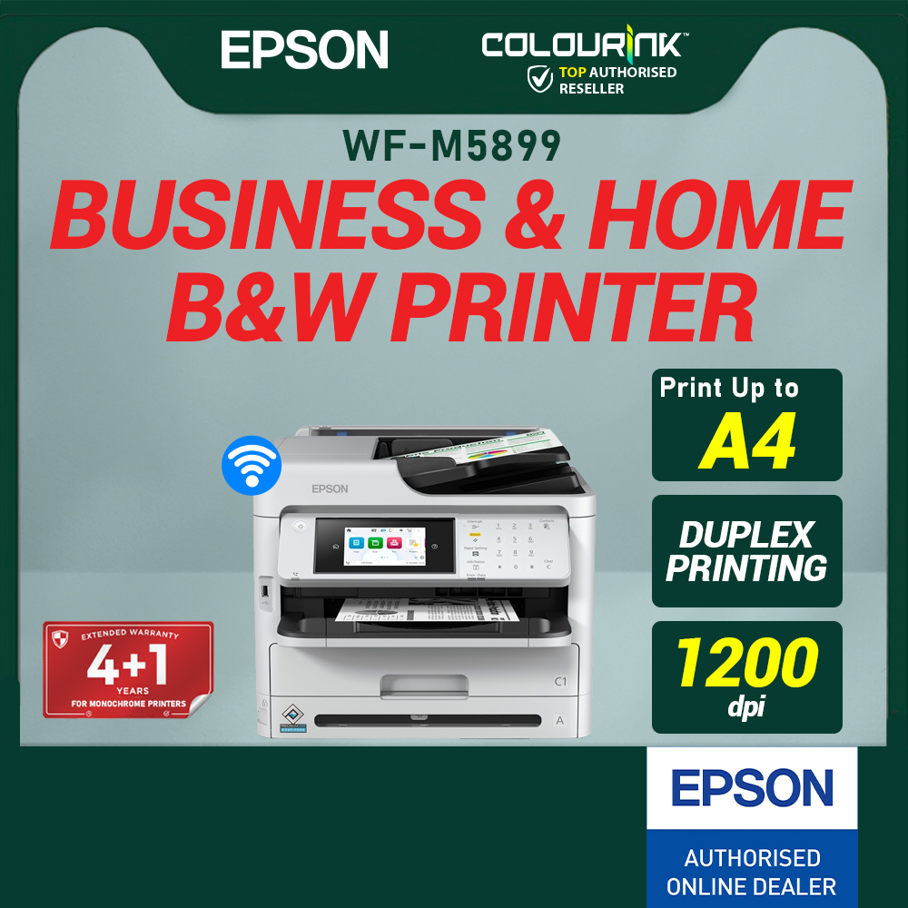 EPSON EcoTank M5899 A4 Wi-Fi Monochrome Ink Tank Printer | Print Scan Copy Fax | Auto Duplex | ADF | Ethernet