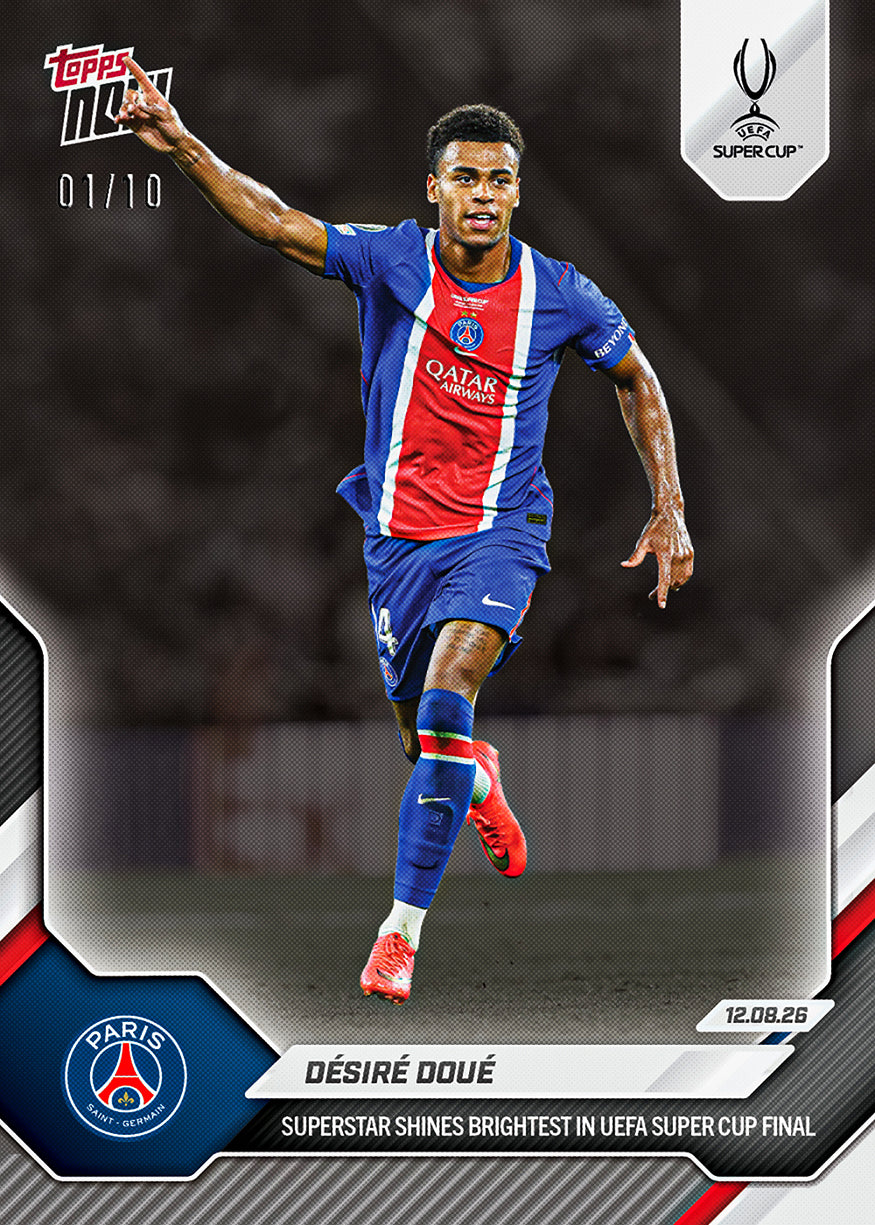 Désiré Doué - 2026/27 UCL Topps NOW® #2 UEFA Super Cup 入球卡【團購】