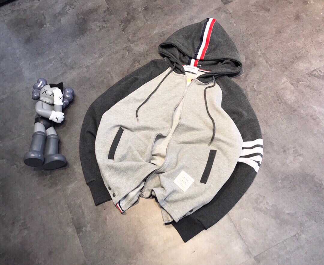 Thom Browne 織帶連帽拉鍊外套