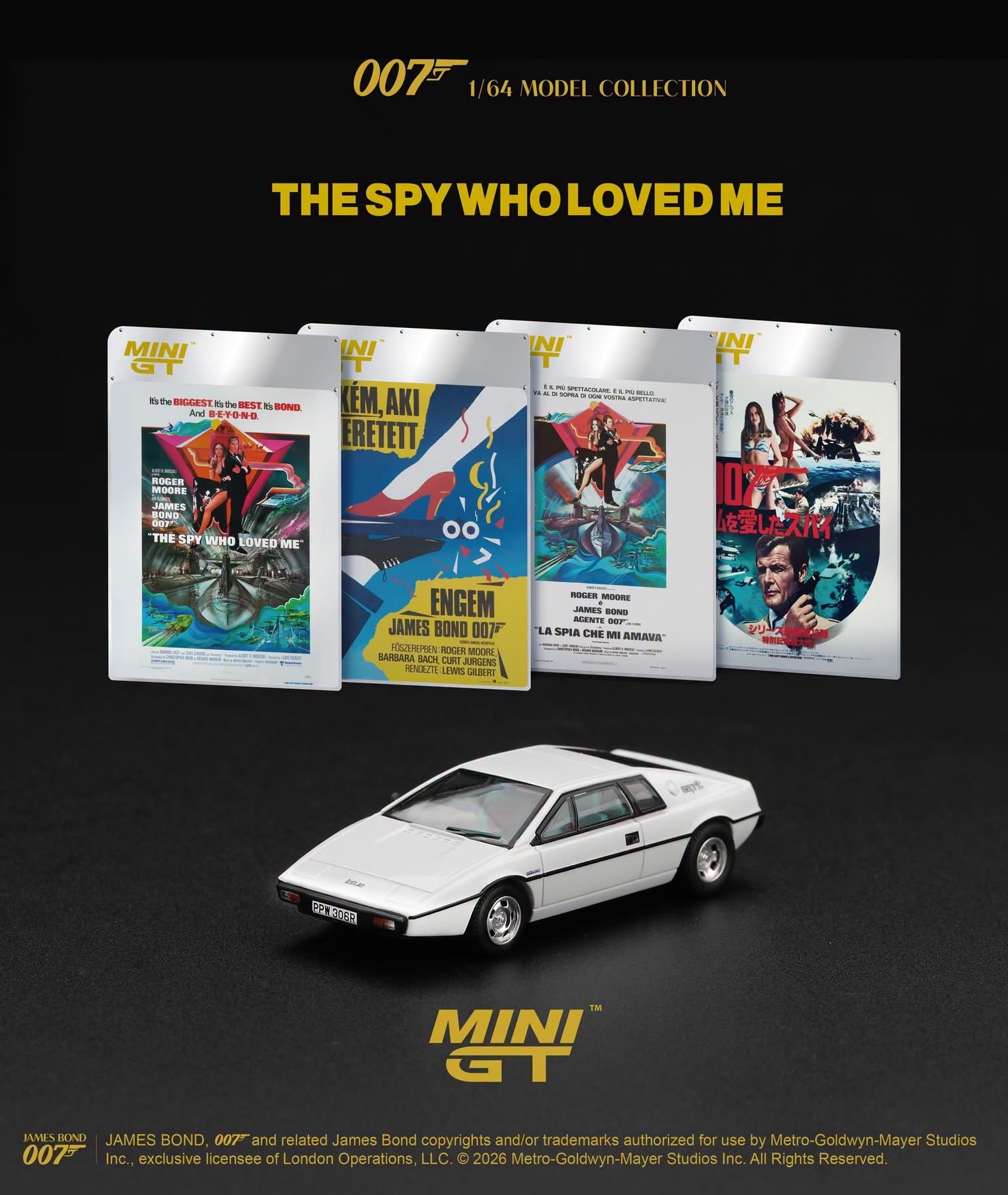 （預訂 Pre Order) MINI GT  ( MGT00925-007E ) Lotus Esprit S1 “The Spy Who Loved Me” / English Blister Packaging
