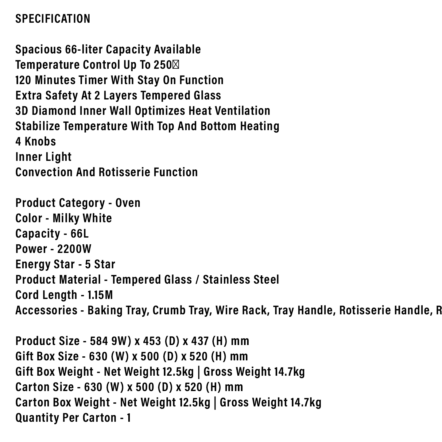 Faber 66L Ivory Electric Oven FEO IVORY 664