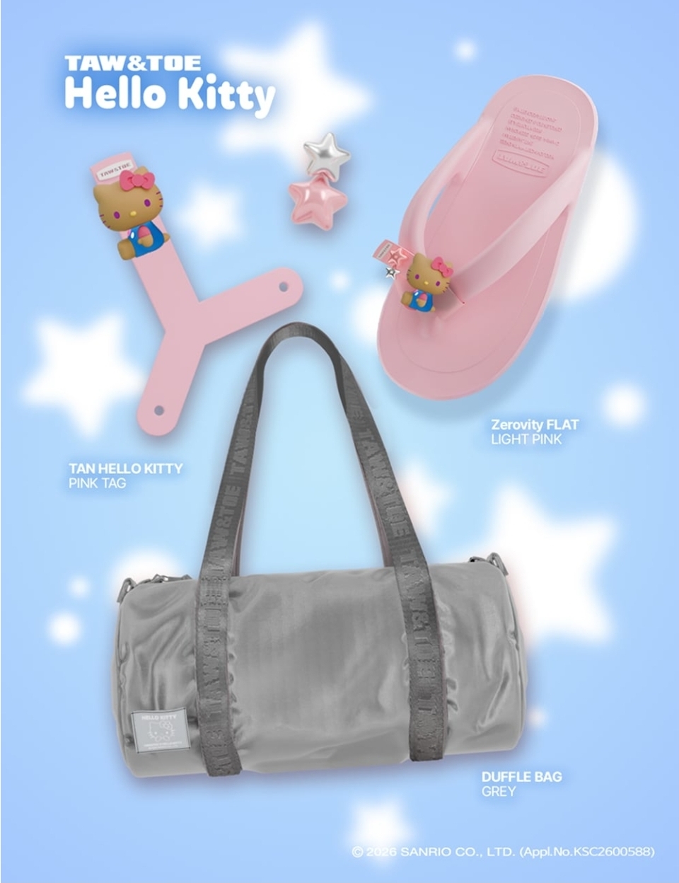 Sanrio × Taw & Toe 人字拖＋圓筒袋Set (Hello Kitty款)