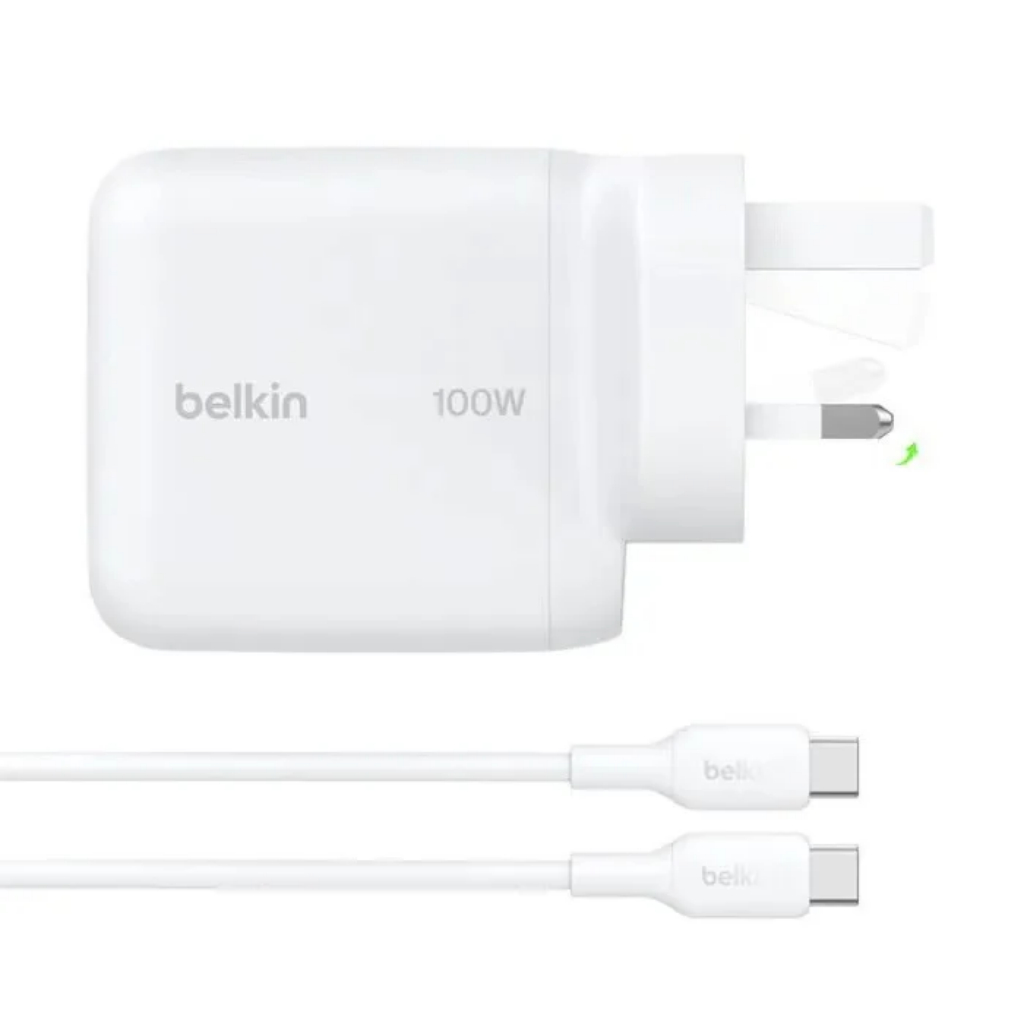 Belkin BoostCharge USB-C GaN 100W PD 快速充電器｜氮化鎵快充｜MacBook iPhone Samsung 適用｜WCH025myWHB6｜香港行貨