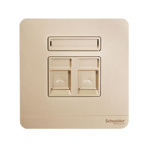 施耐德 AvatarOn 沉醉金 CAT3電話+CAT5E數據插座