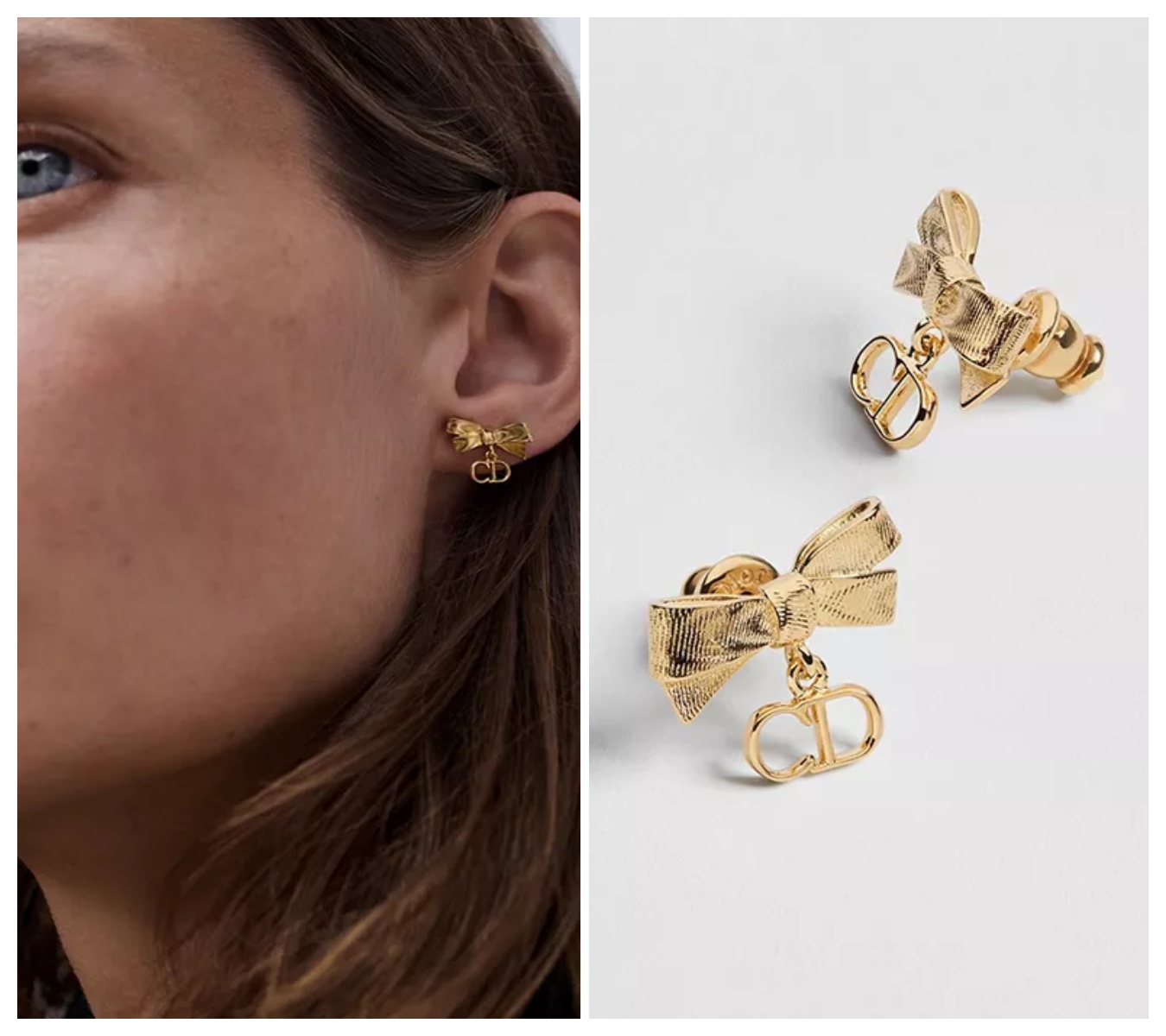 【原單】DIOR CD Bow Earrings 蝴蝶結CD耳環