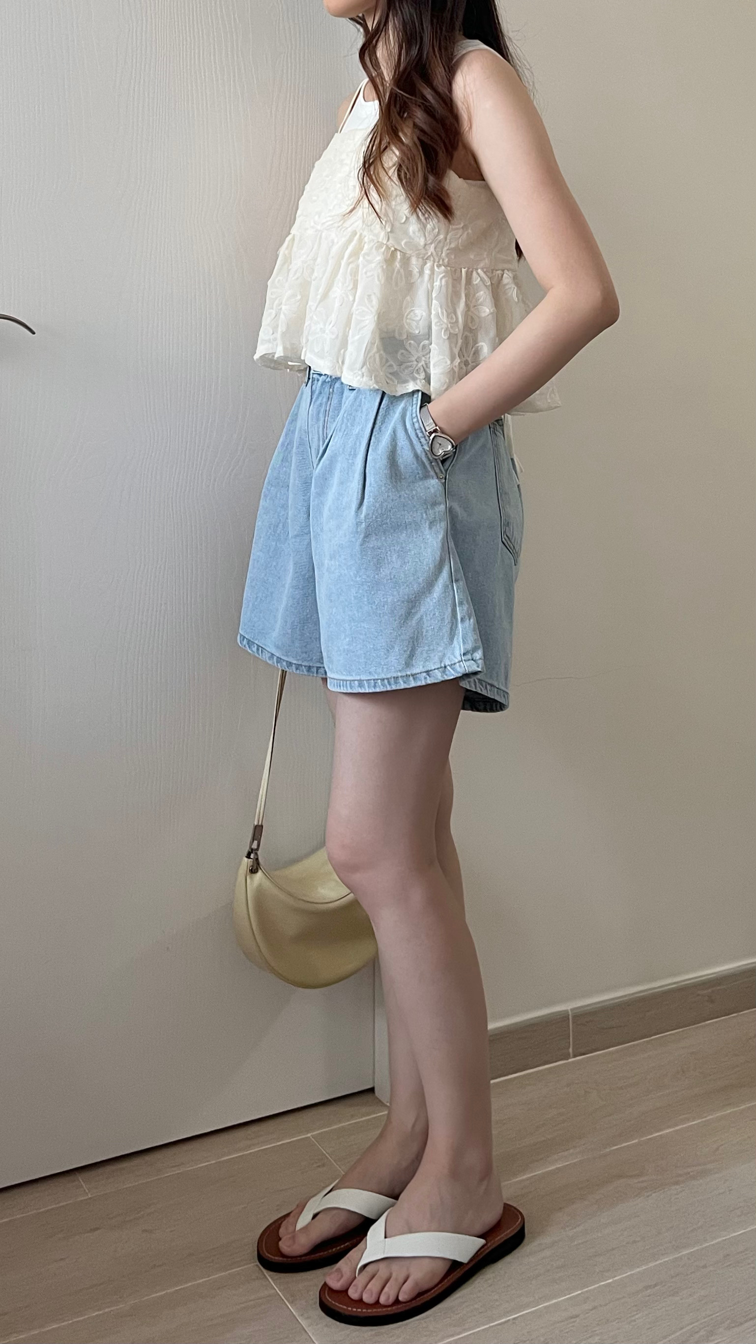 甜價仙氣花花兩穿吊帶背心 杏色