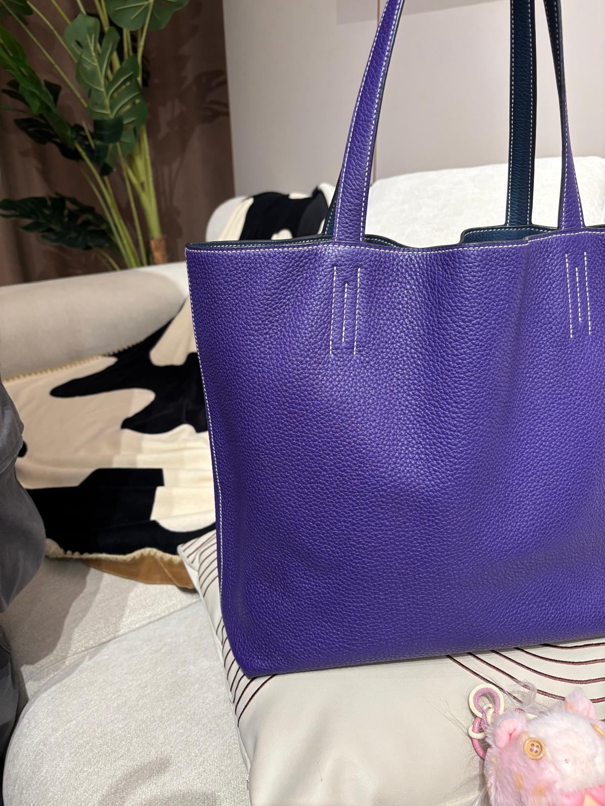 Hermes Double Sens 36 Tote Bag Stamp [Q] TC粒粒牛皮 100%Authentic, 98%New ✅Dust bag 
