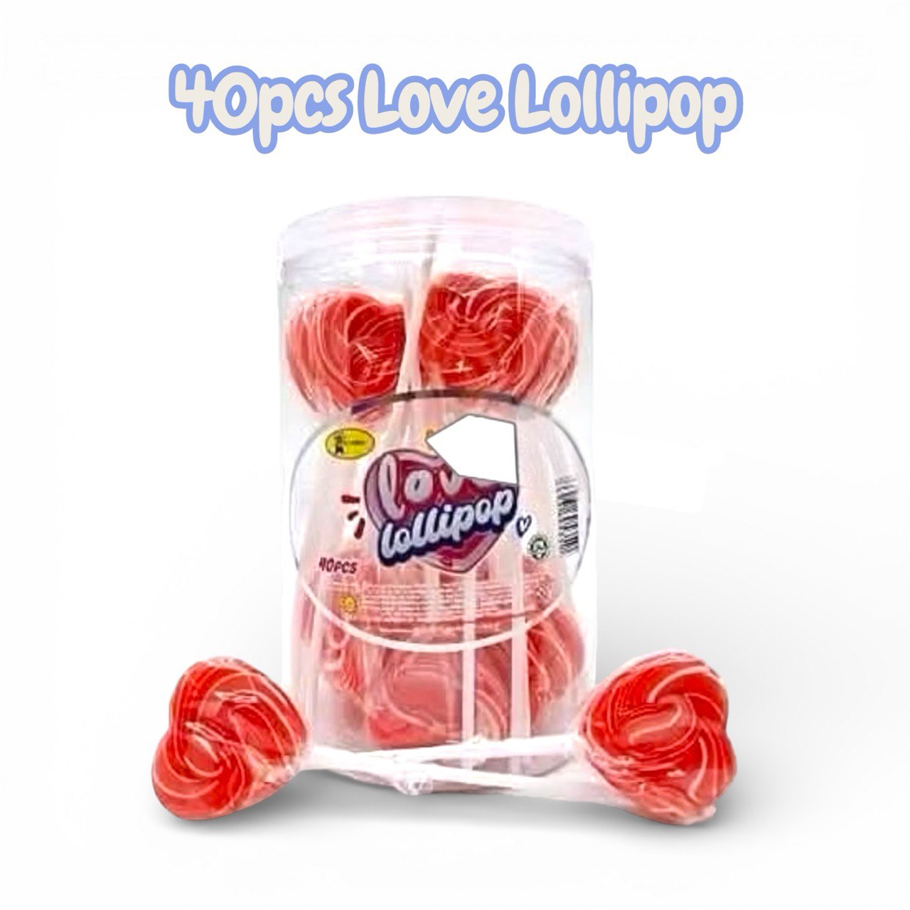 40pcs Alibaba Love Lollipop (pink color) / dalam bottle / strawberry flavour