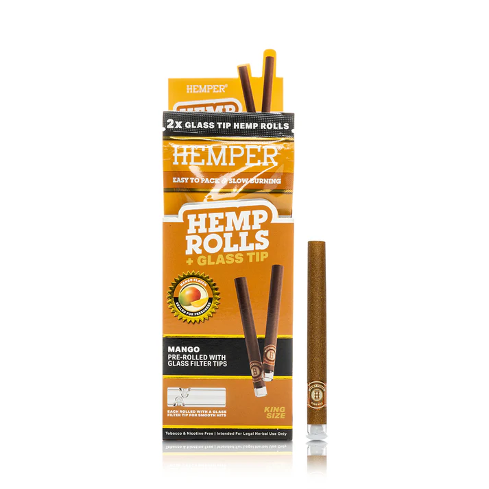 Pre-Rolled King Size Glass Tipped Hemp Rolls | 2PK | HEMPER