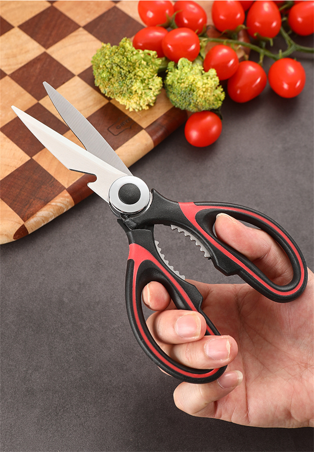 不鏽鋼廚房剪刀 2.5紅黑 UA0535