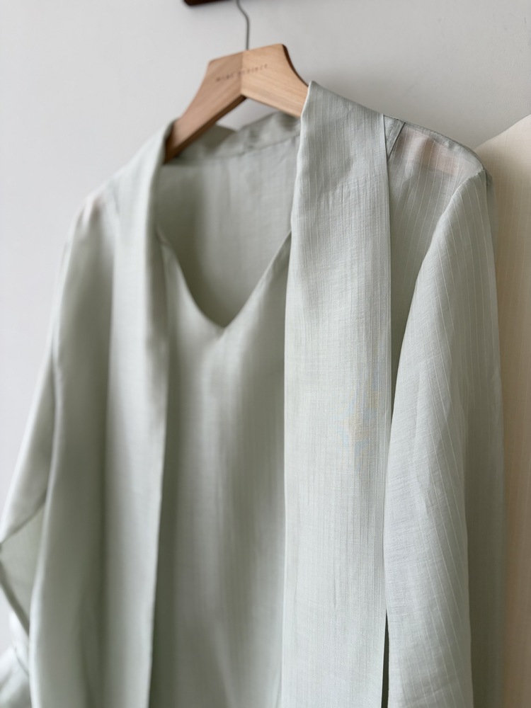 Aurelie Scarf-Tie Blouse (Cream)