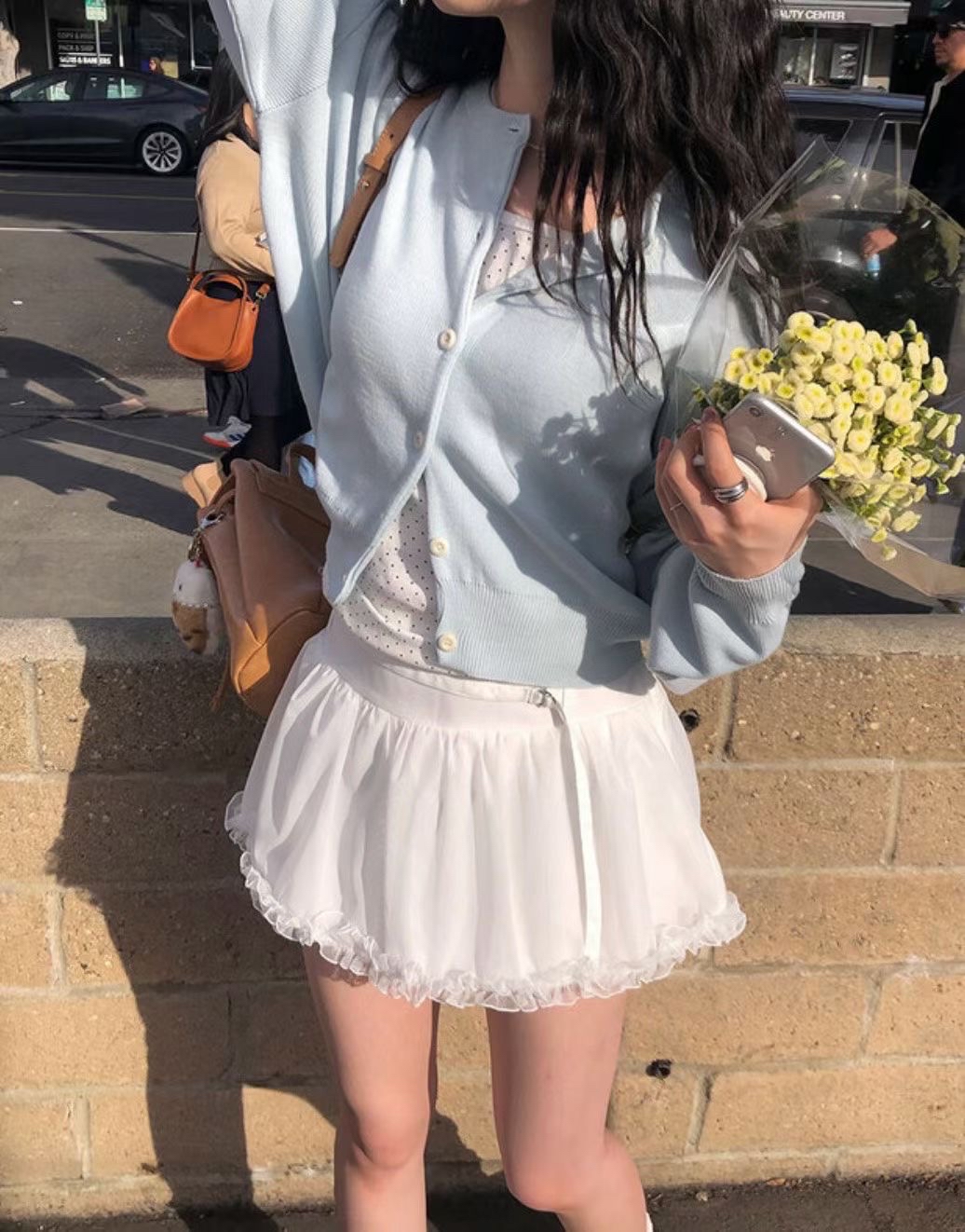 【 🫧超心動Sheer設計˚ʚɞ美の波浪點綴！連BELT傘型蛋糕裙褲🤍 】 Dreamy Belt Skirt Pants(兩色入)