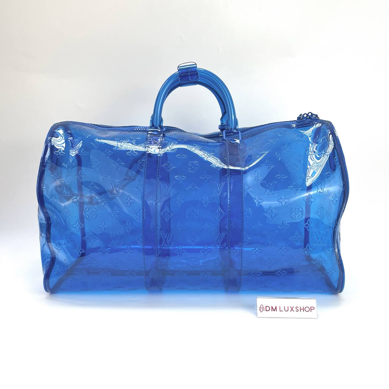 LV PVC Blue Keepall 50 Travel Bag