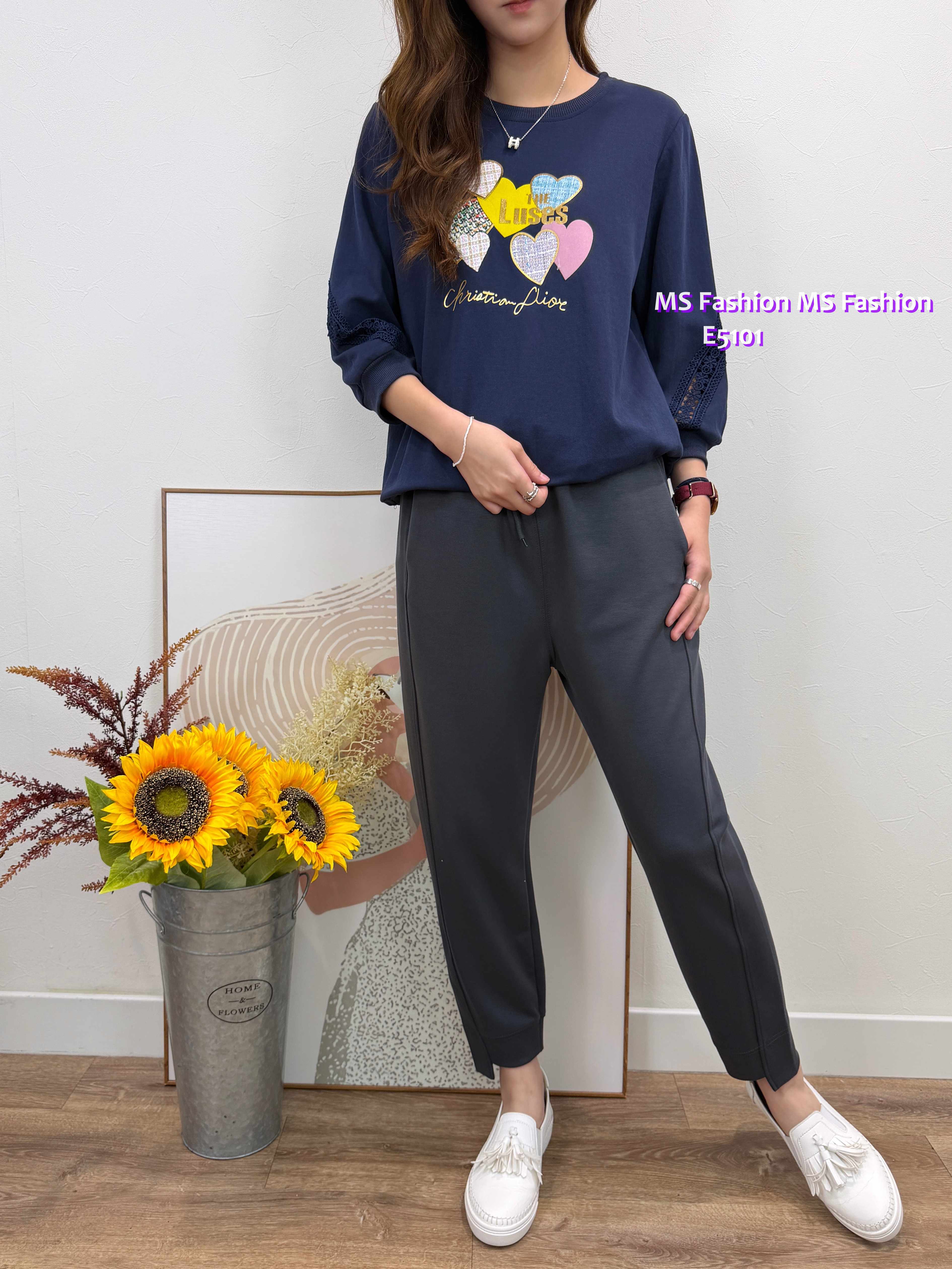 E5101 彩心print top