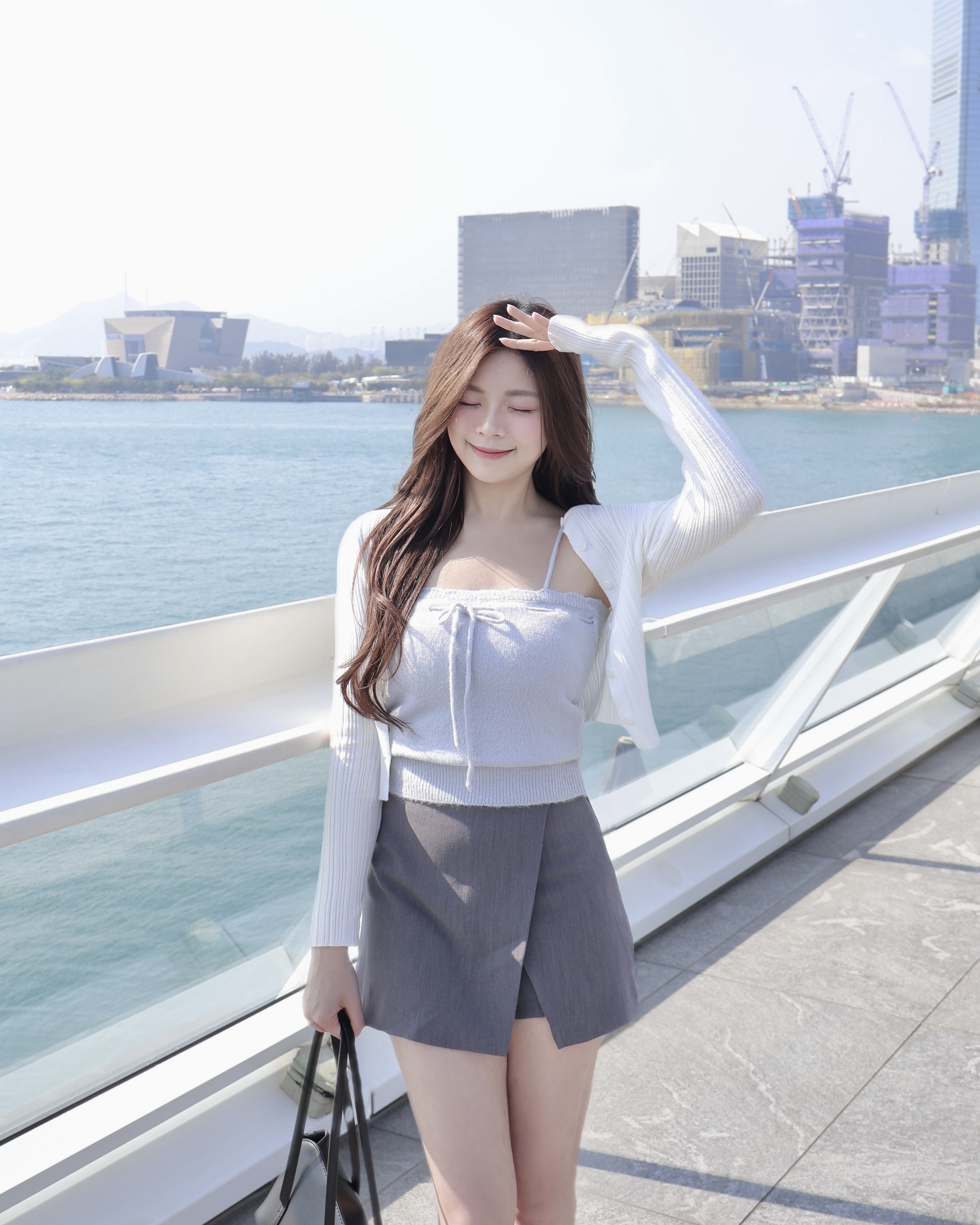 【 ⍤層次感恩物！Mohair泡泡感花邊🫧蝴蝶結吊帶背心🩵】 Bang Bang Ribbon Tank Top(三色入)