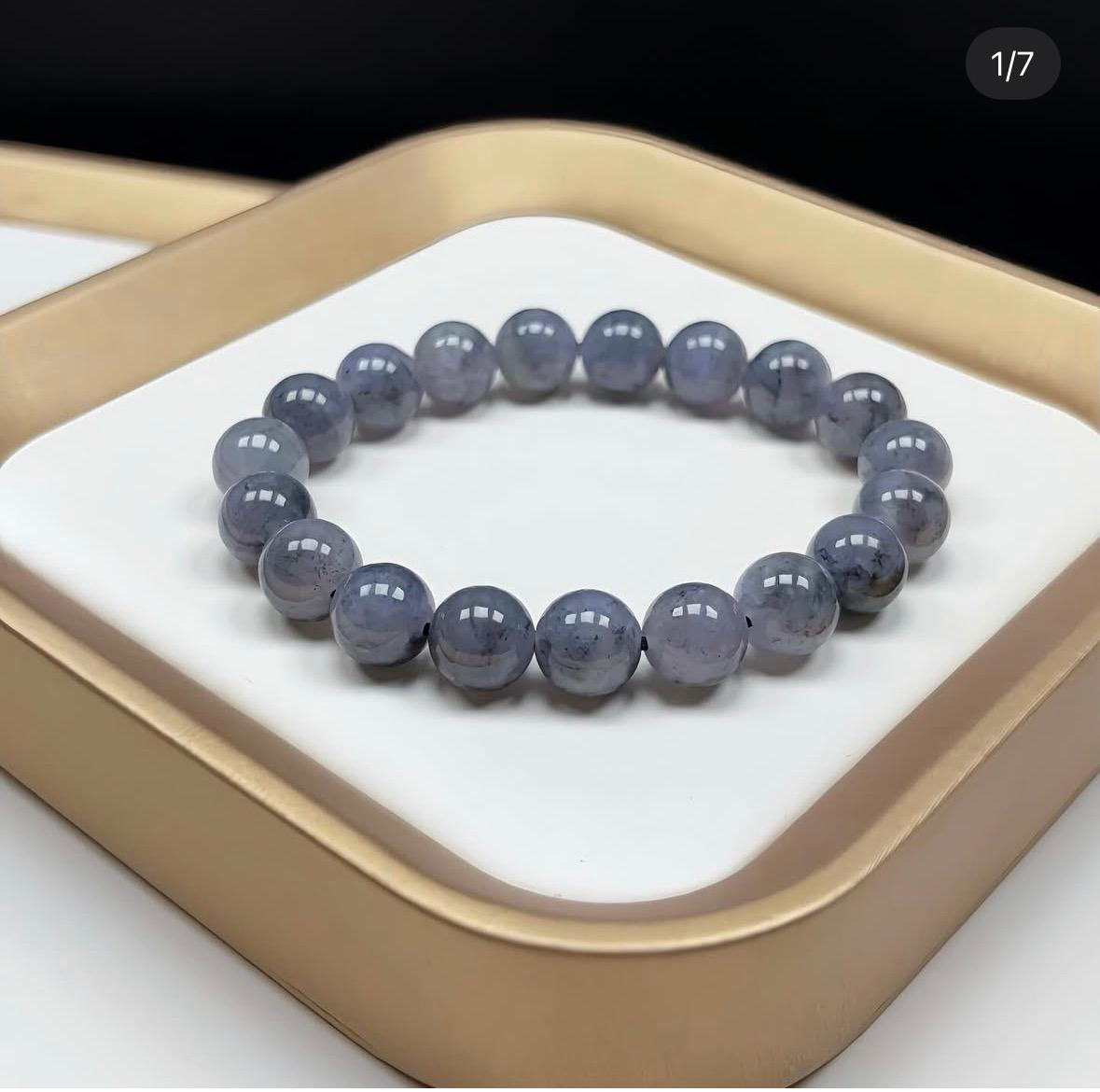 10mm 紫烏雞翡翠手串