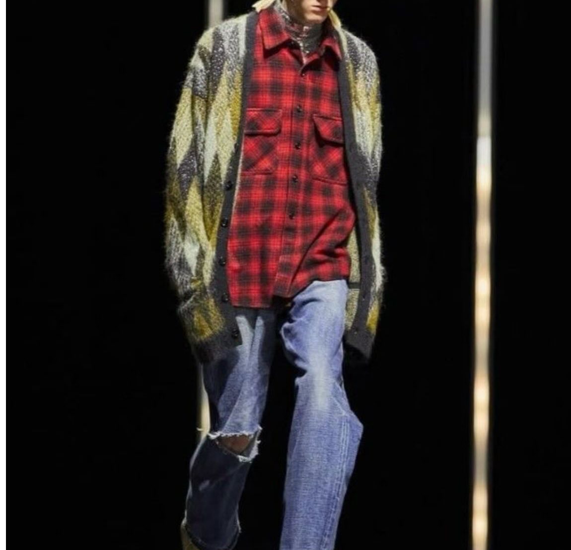 Celine by Hedi FW22 Sequin Embroidered Long Mohair Cardigan size XXL碼 99新 HKD 4500 長85cm 胸63cm