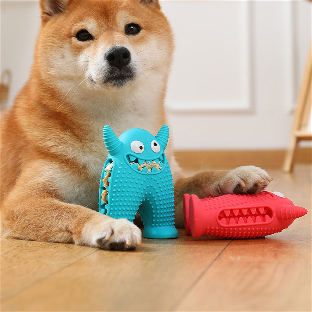 寵物磨牙玩具 狗狗牙刷 狗狗玩具 小怪獸發聲玩具 藍色 ［平行進口］ HK2755