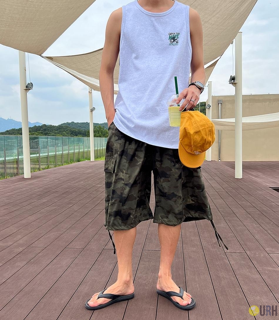 【100%保證韓國直送】Military Camo Cargo Bermuda 寬鬆迷彩五分褲 [2 color] RG165927