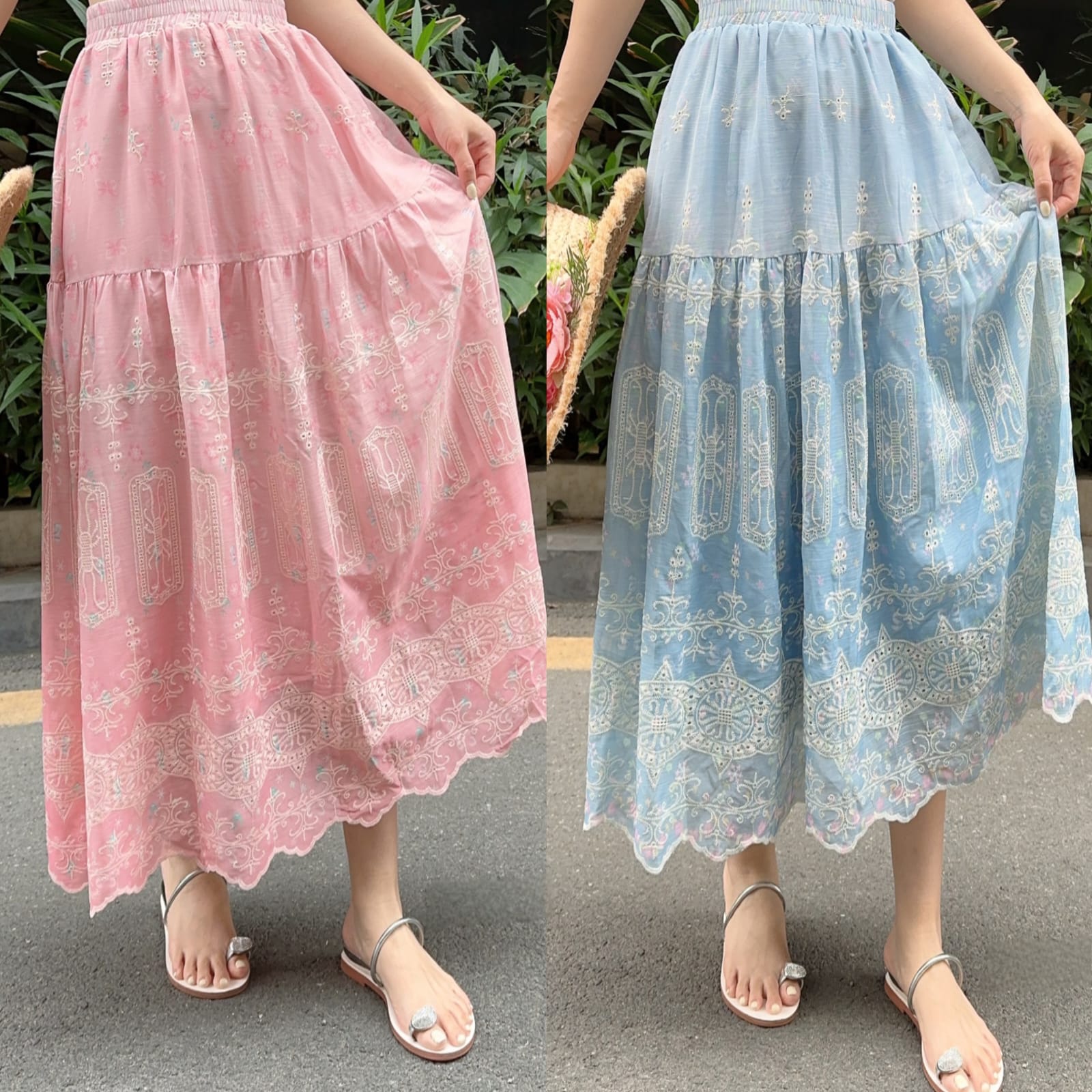 高質刺綉半截裙