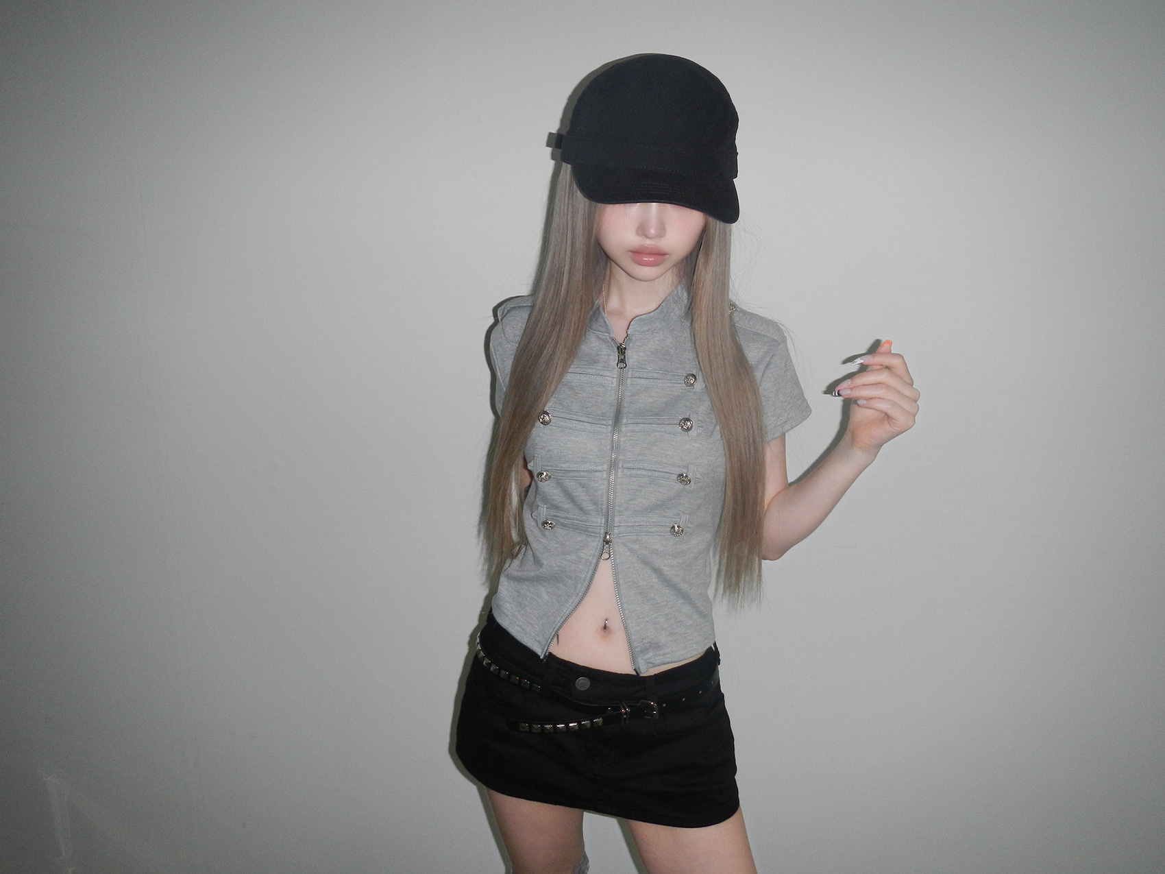 Napoleon Cropped Zip-Up Top