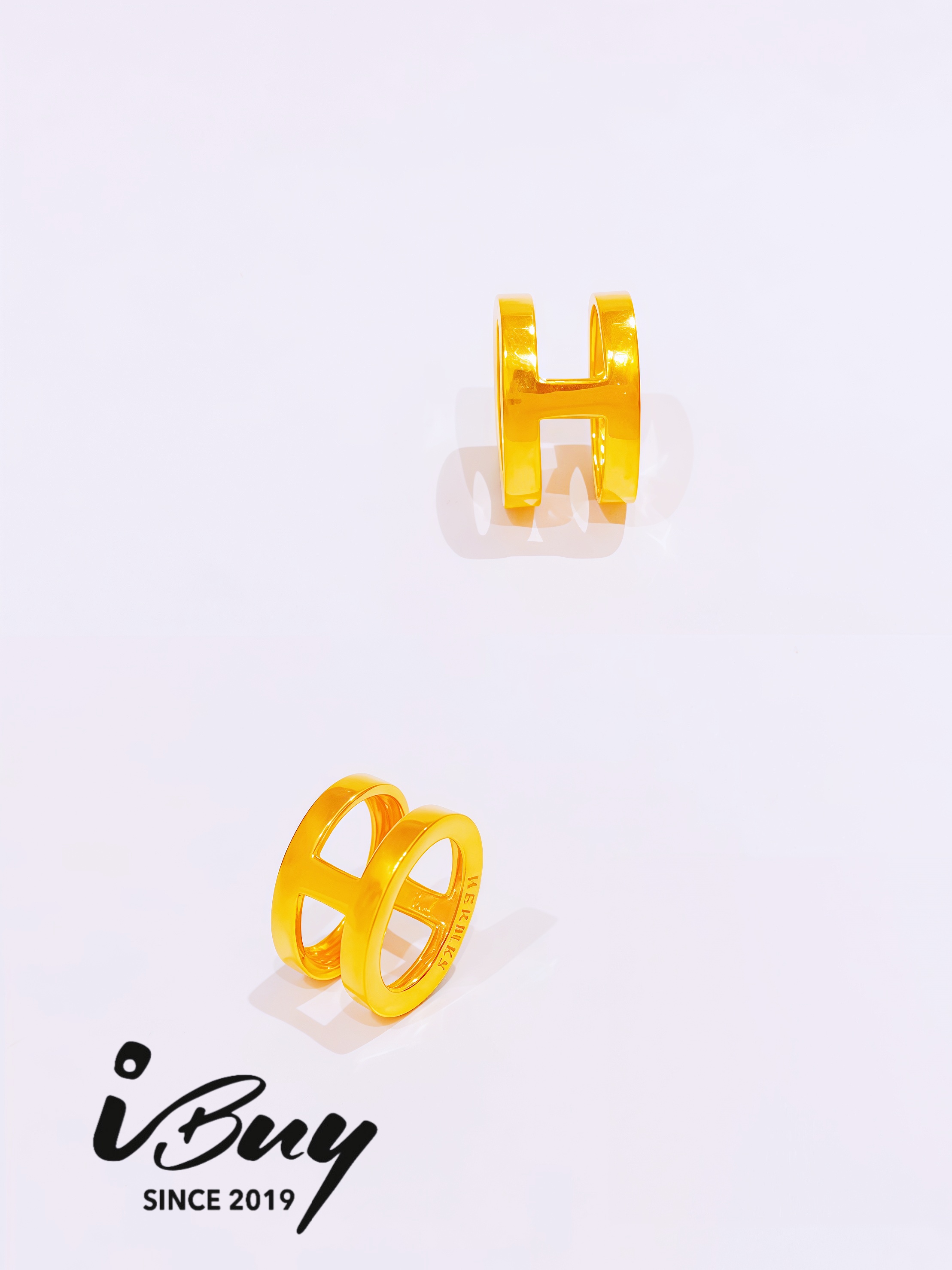 916 GOLD FULL GLOSS H BEAD 916 金 光身字母H串咀