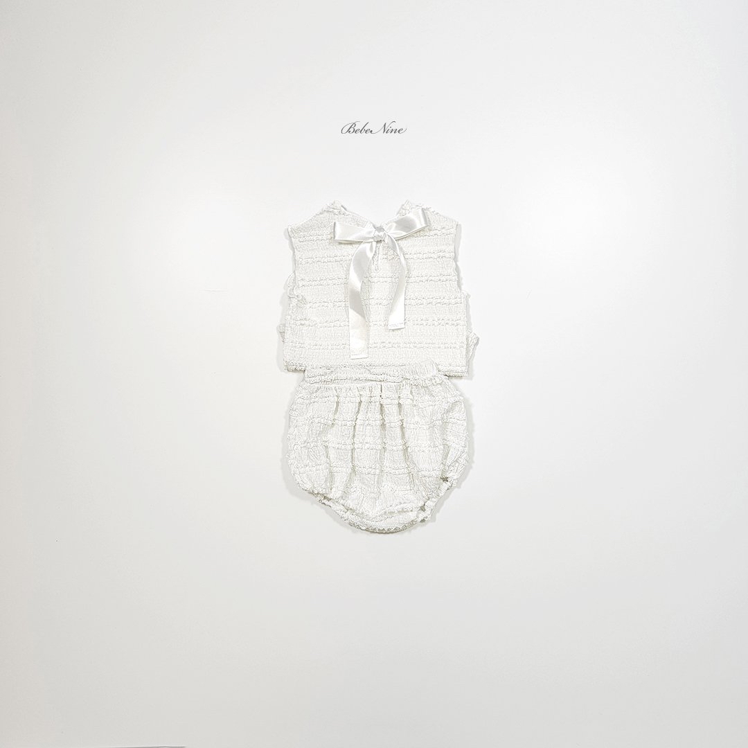 ☀️預訂 韓國直送☀️🇰🇷Bebenine兩色摺皺後背絲帶背心上下套裝